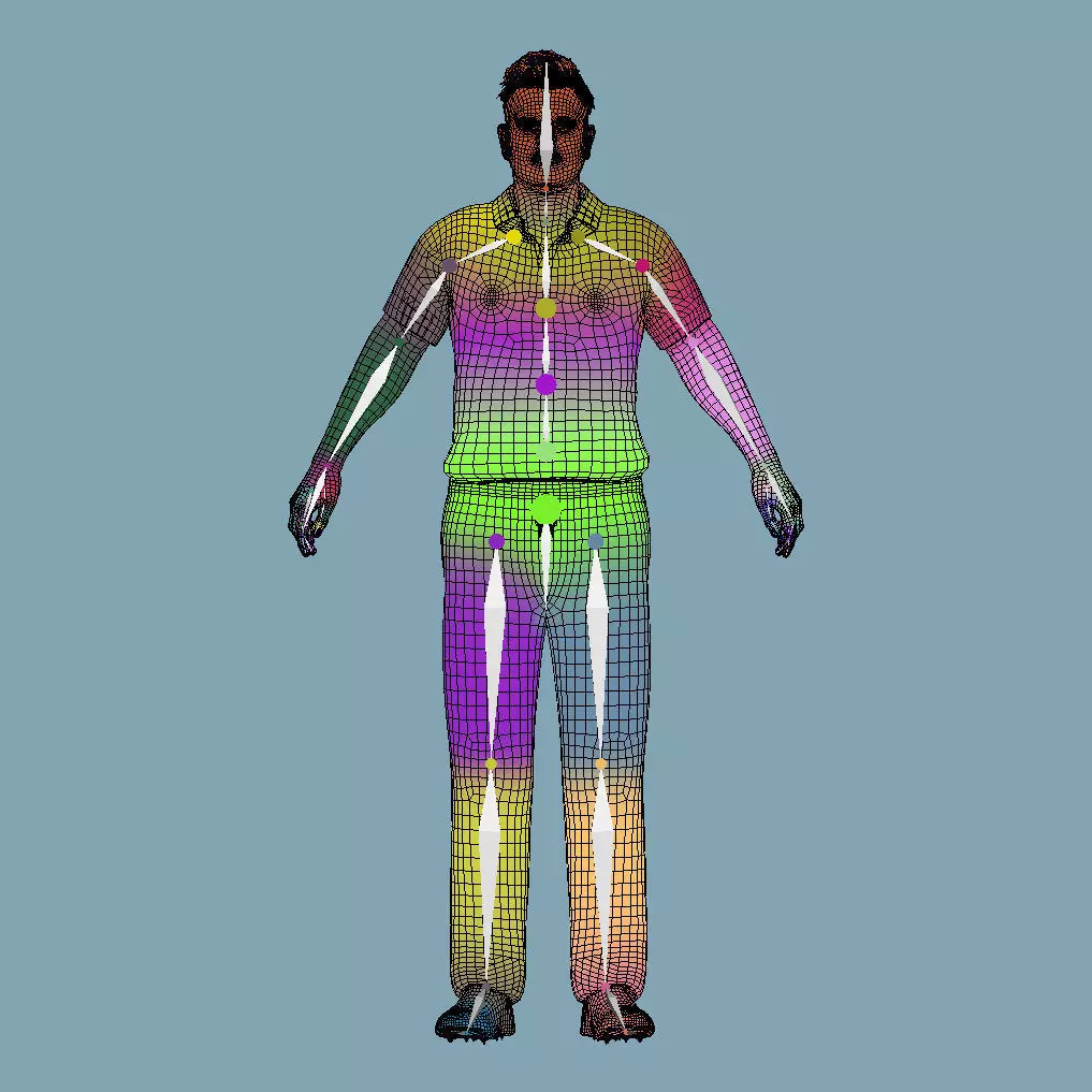 A-Pose Rigged Rohit Sharma 2025 3D model_8