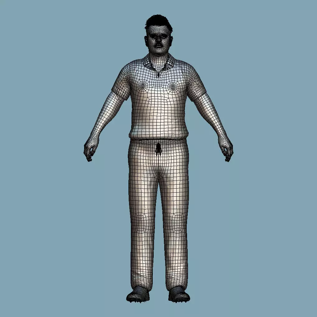 A-Pose Rigged Rohit Sharma 2025 3D model_4