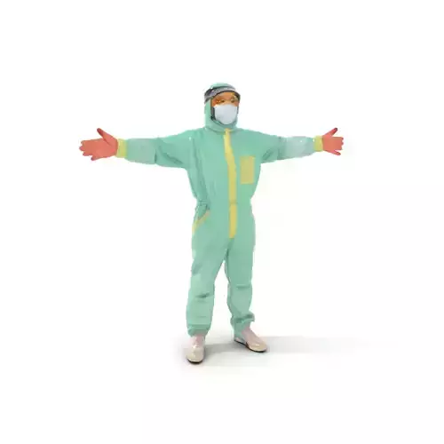 Green Protective Suit model pack Low-poly 3D model