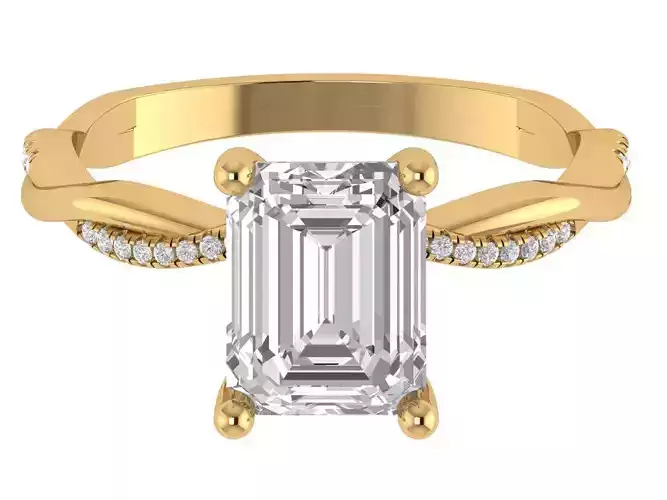 EMERALD ENGAGEMENT BAND