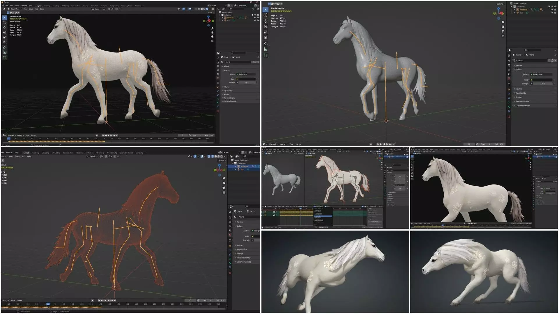 Pack-10 Horse 3D model_29