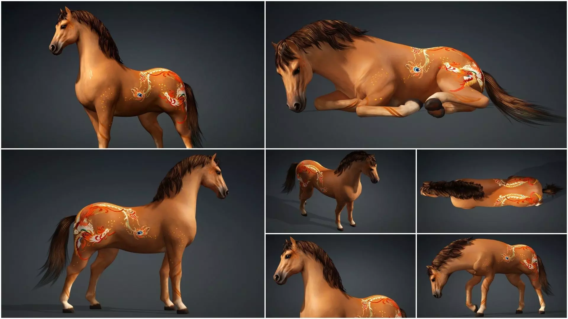 Pack-10 Horse 3D model_38