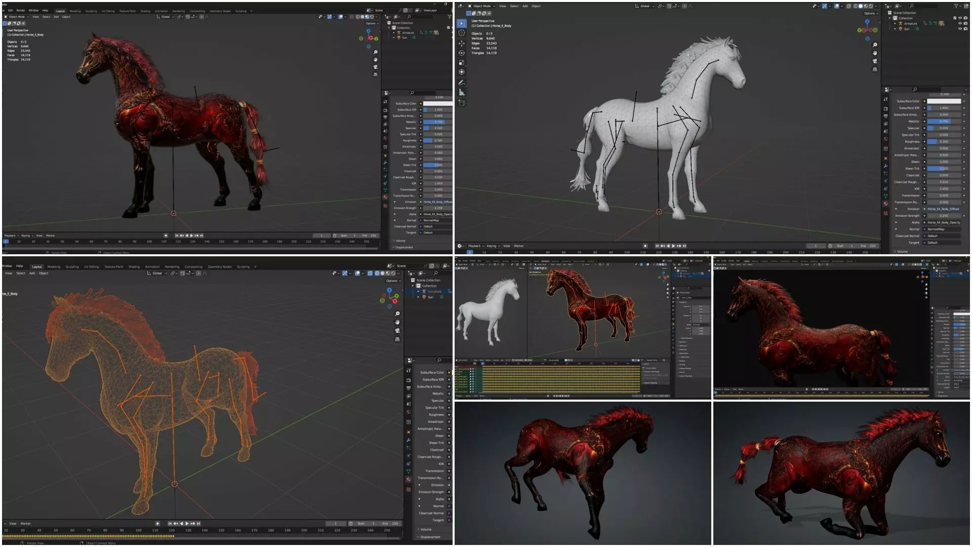 Pack-10 Horse 3D model_27