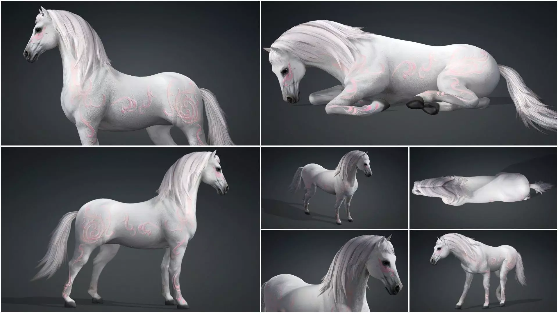 Pack-10 Horse 3D model_32