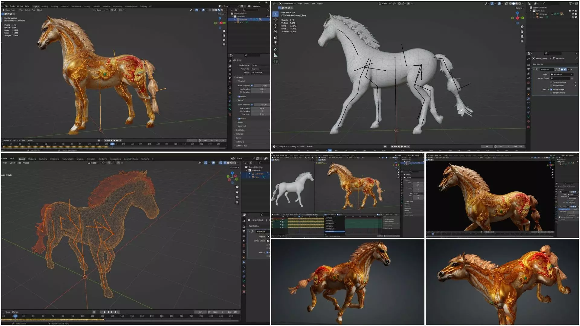 Pack-10 Horse 3D model_21