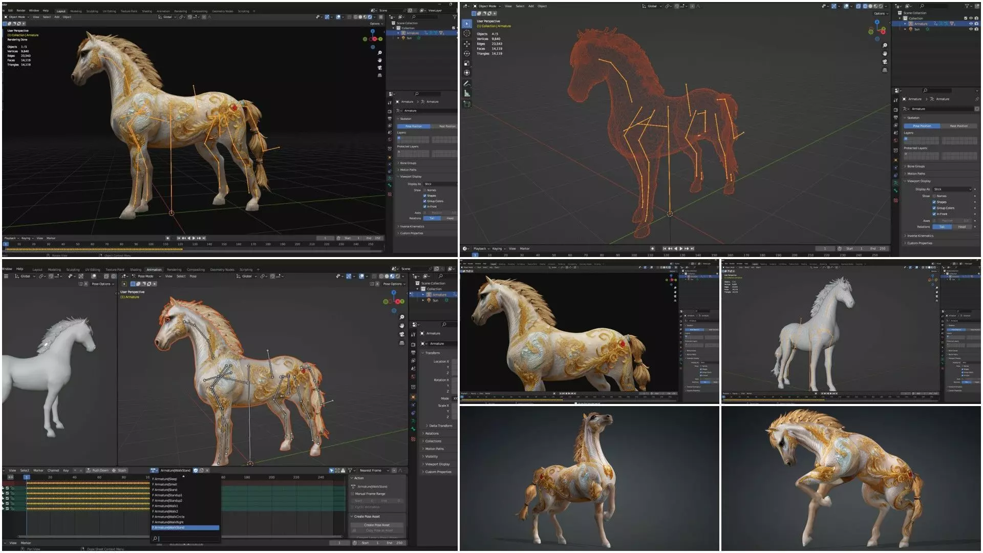 Pack-10 Horse 3D model_31