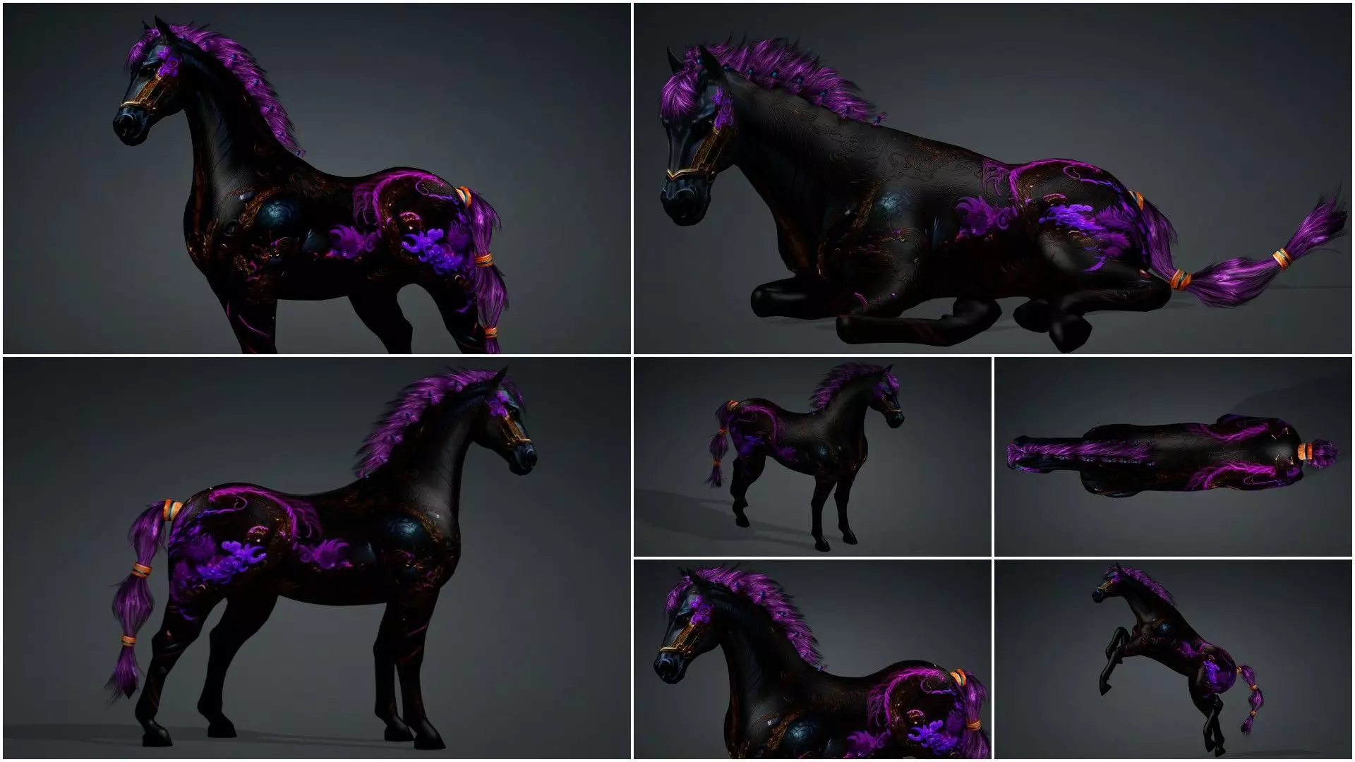 Pack-10 Horse 3D model_24