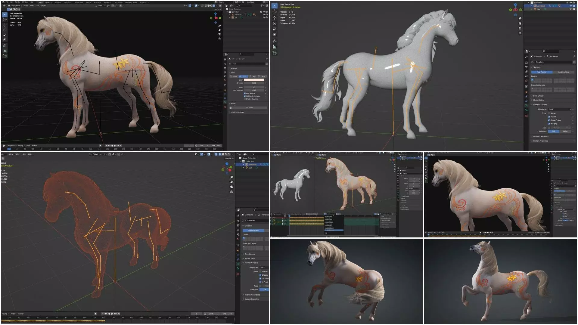 Pack-10 Horse 3D model_13
