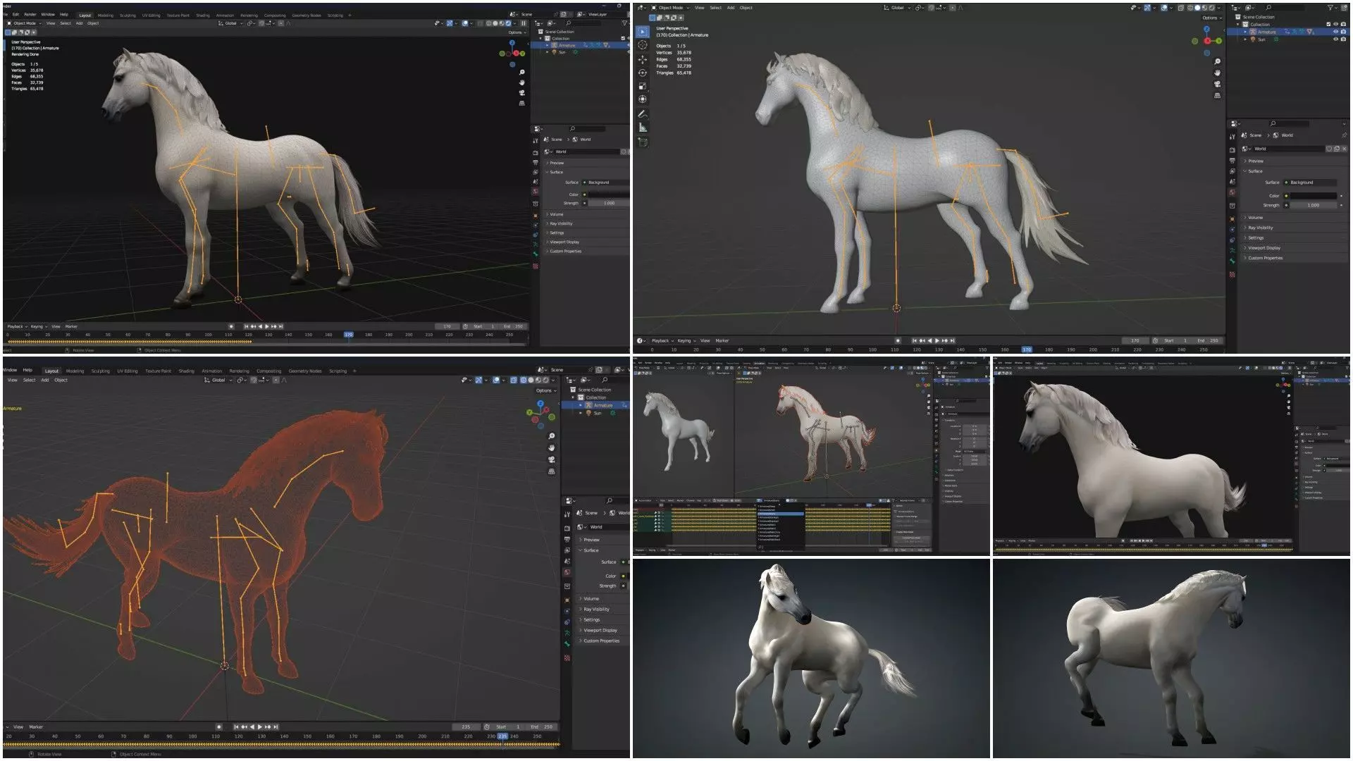 Pack-10 Horse 3D model_43