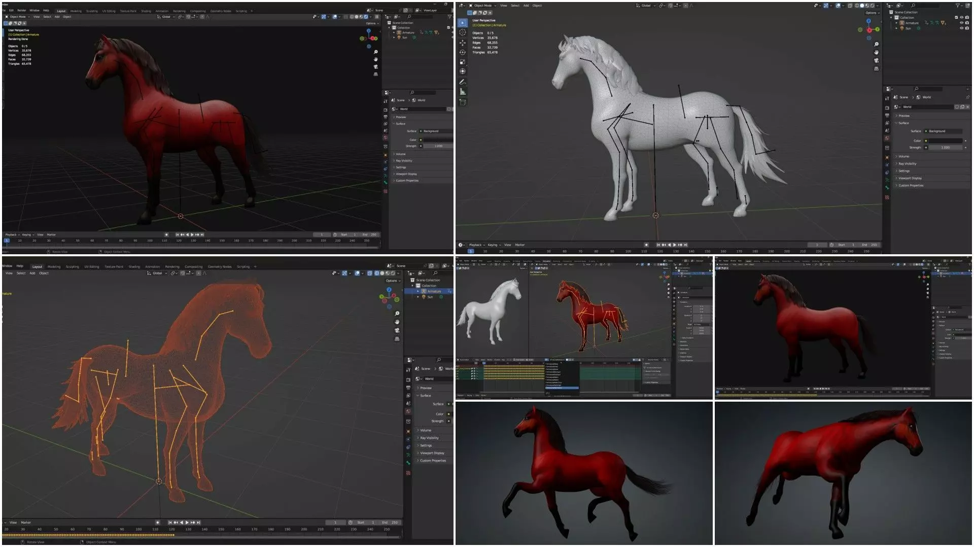 Pack-10 Horse 3D model_45