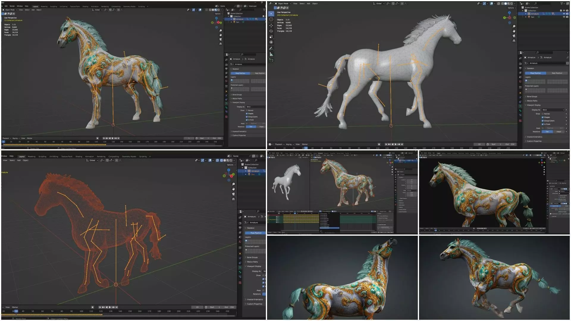 Pack-10 Horse 3D model_23