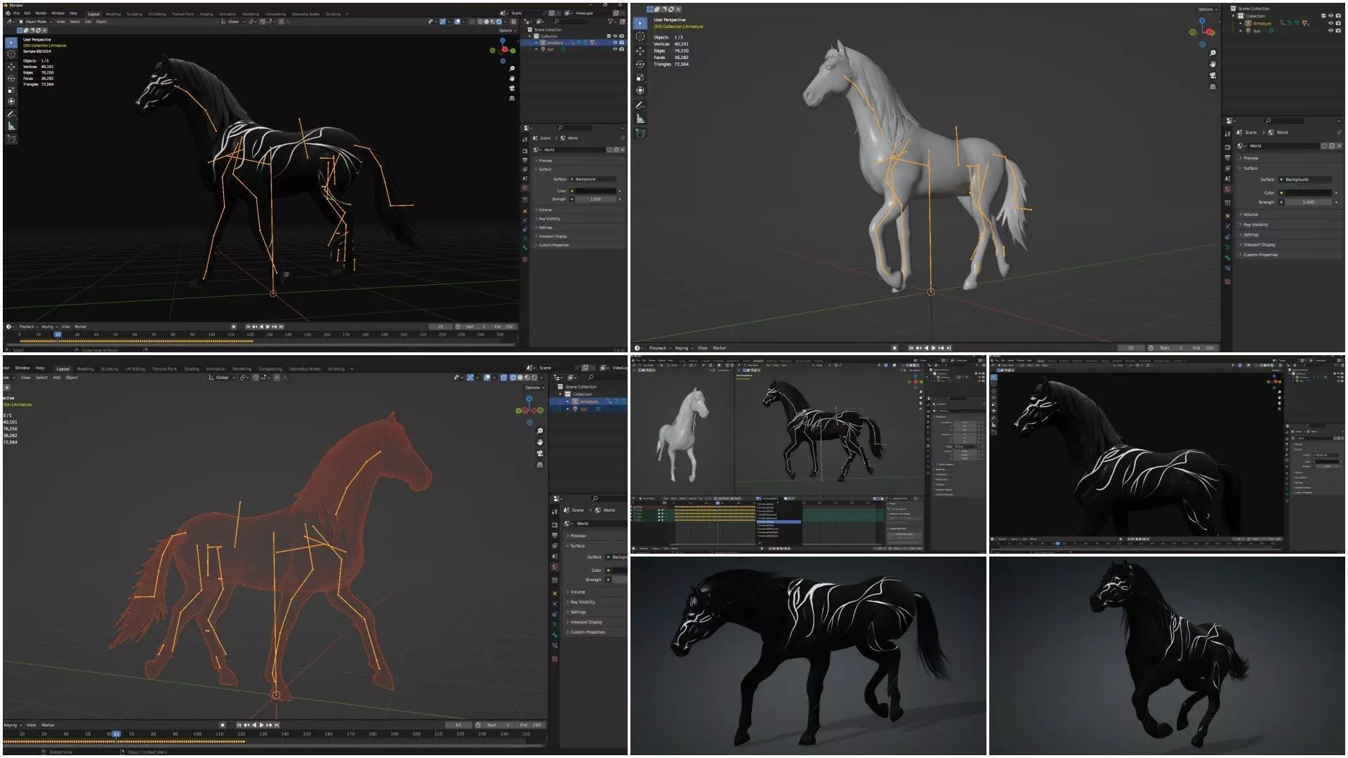 Pack-10 Horse 3D model_35