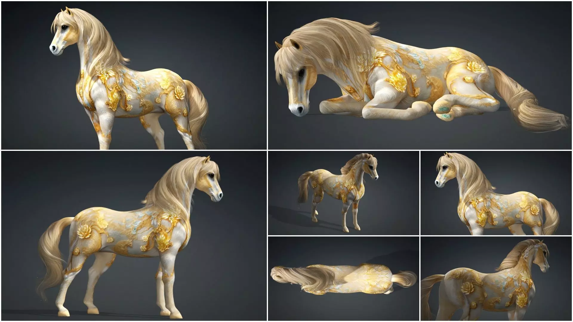 Pack-10 Horse 3D model_14