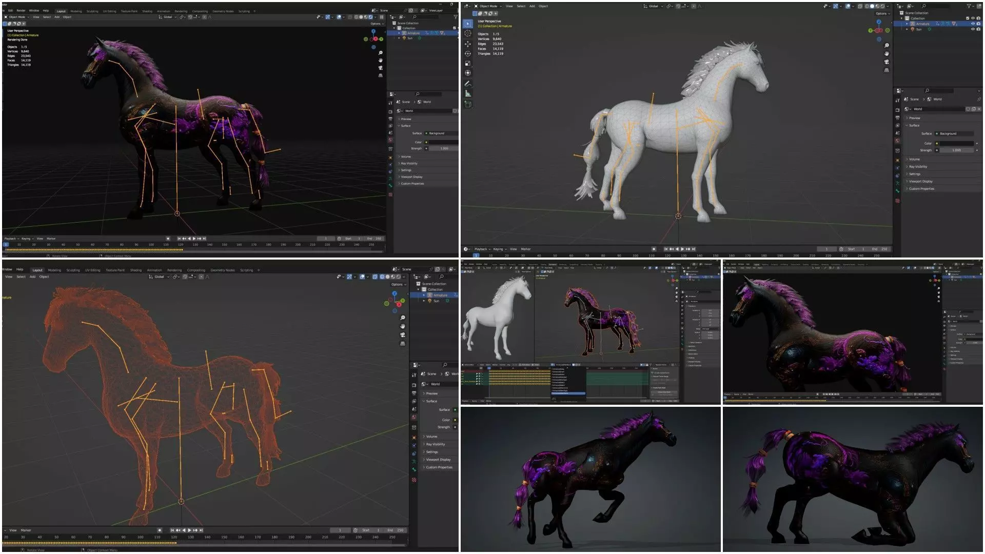 Pack-10 Horse 3D model_25