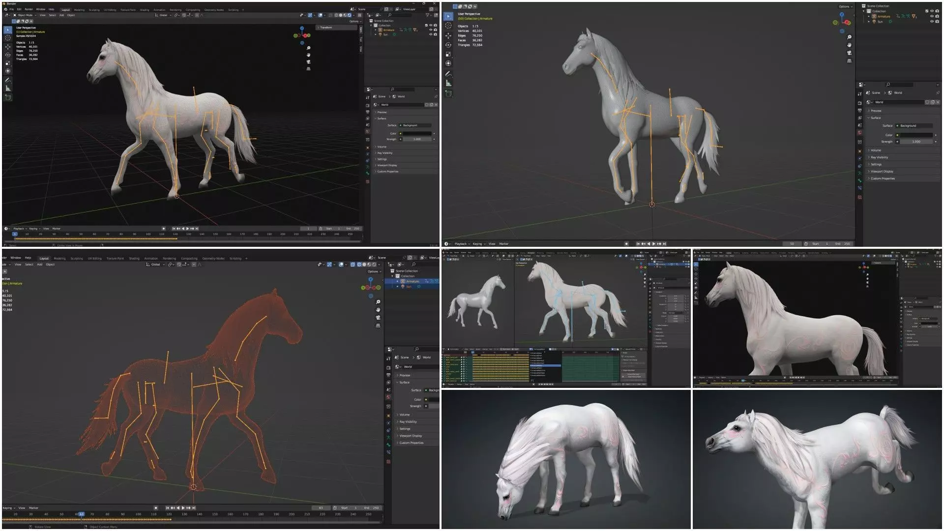 Pack-10 Horse 3D model_33