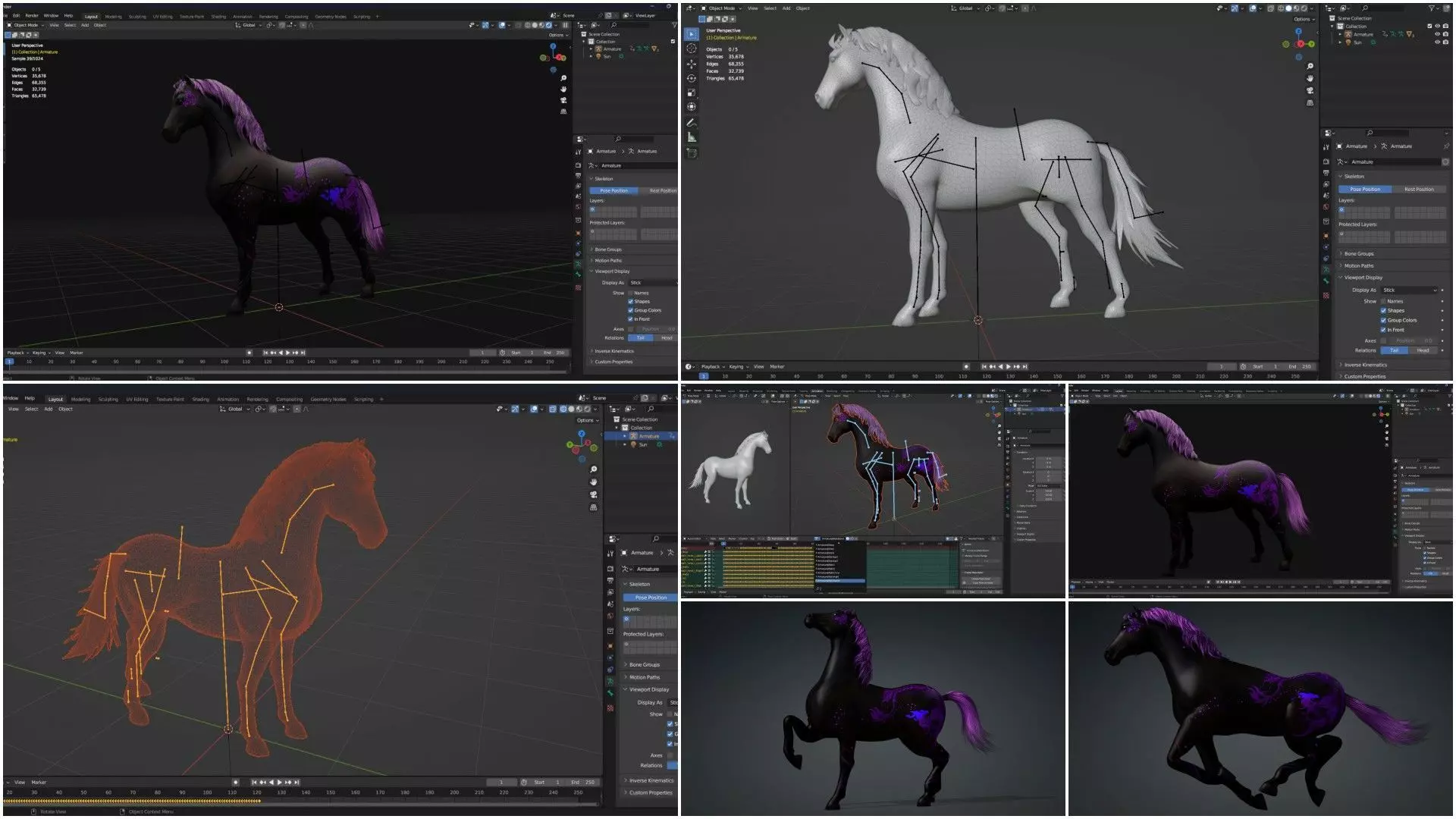 Pack-10 Horse 3D model_41