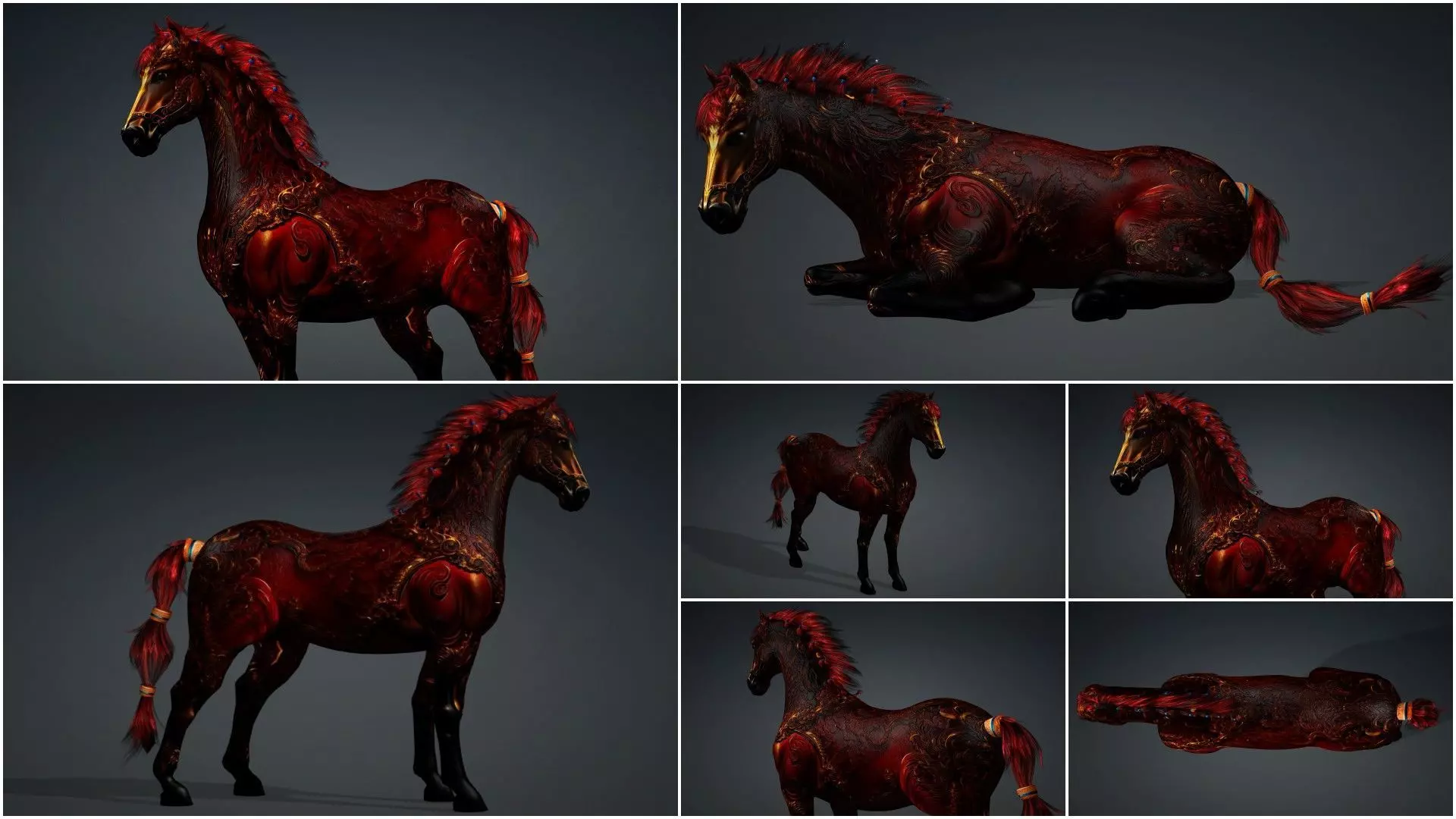 Pack-10 Horse 3D model_26