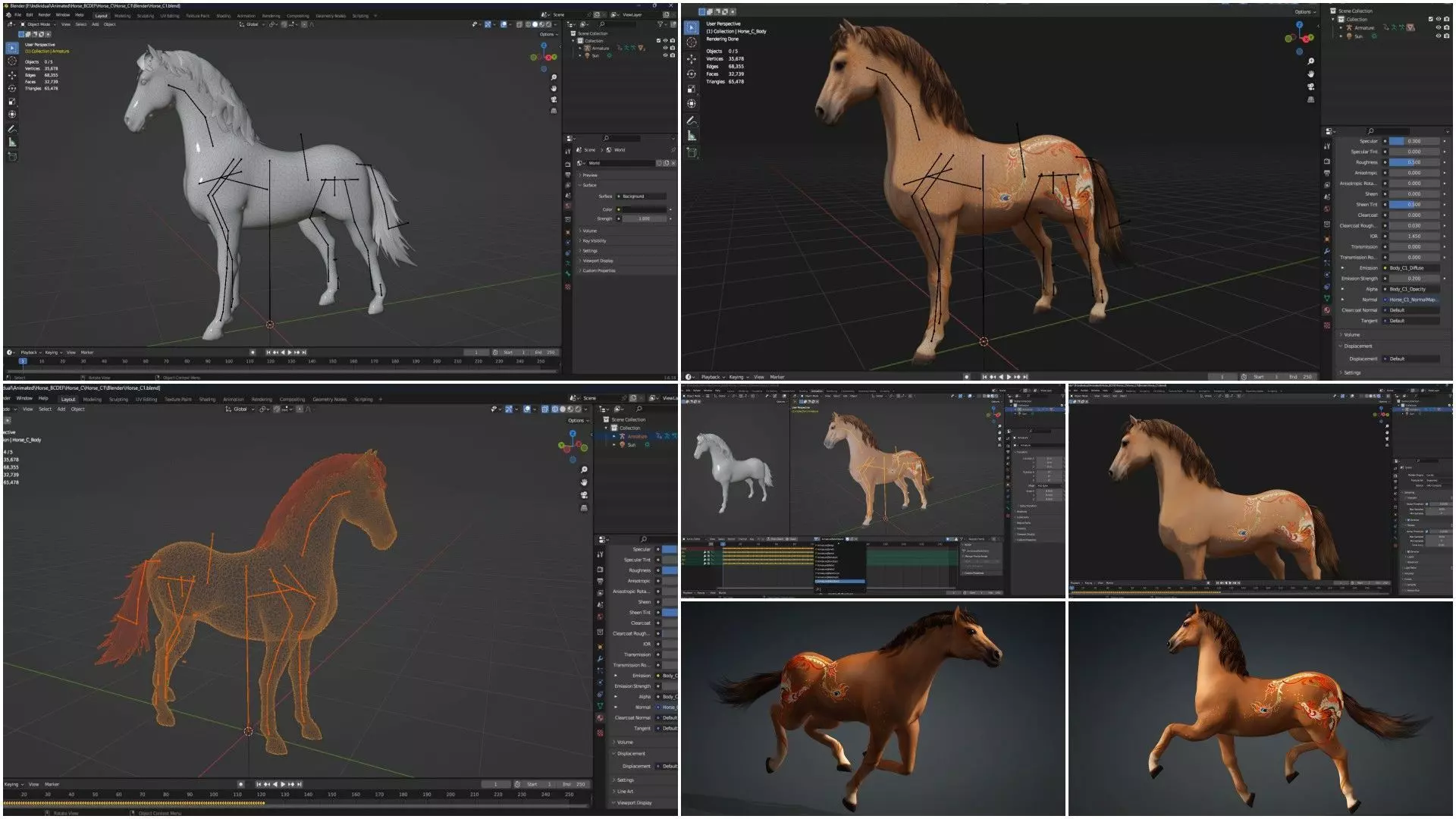 Pack-10 Horse 3D model_39
