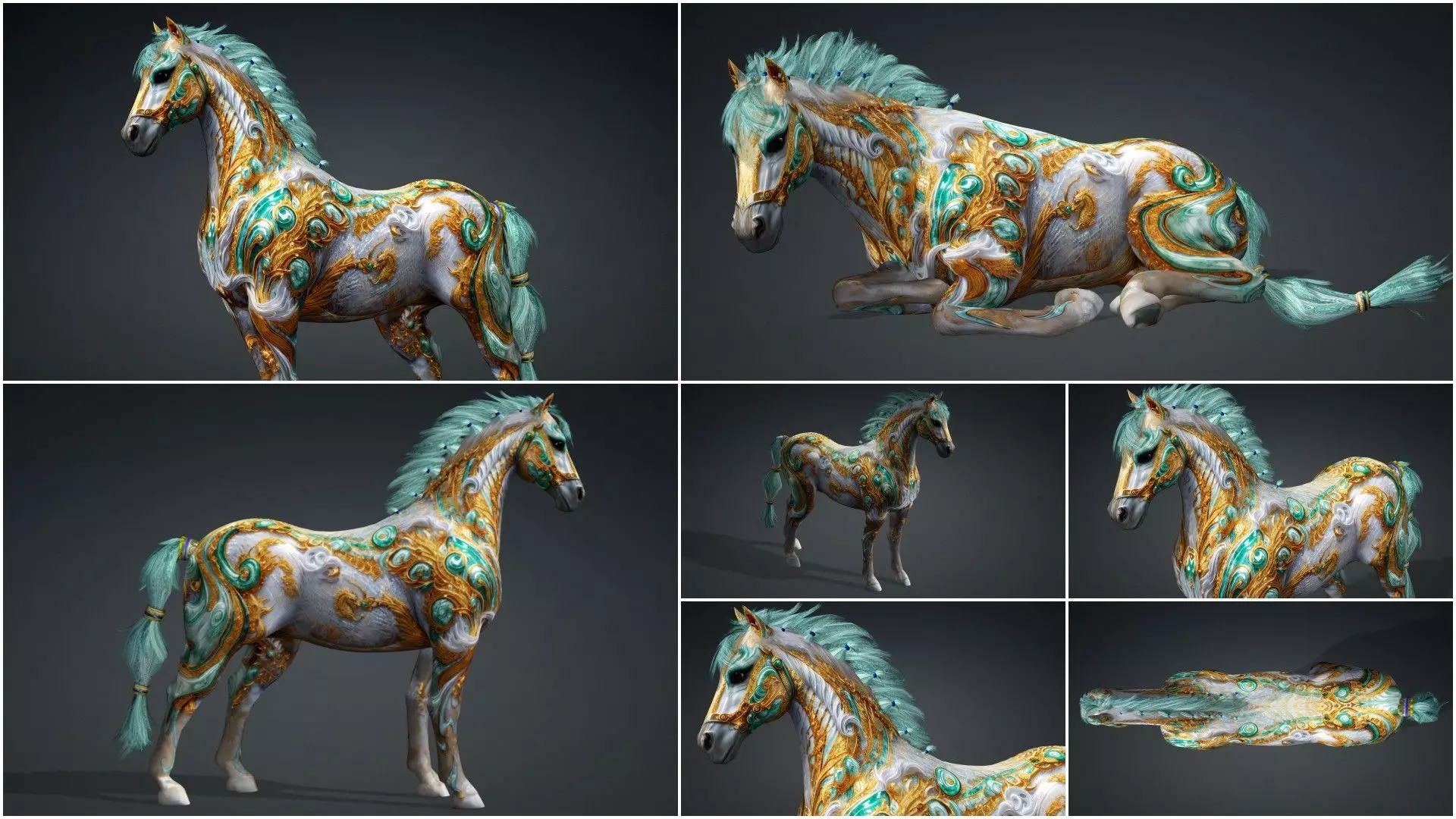 Pack-10 Horse 3D model_22