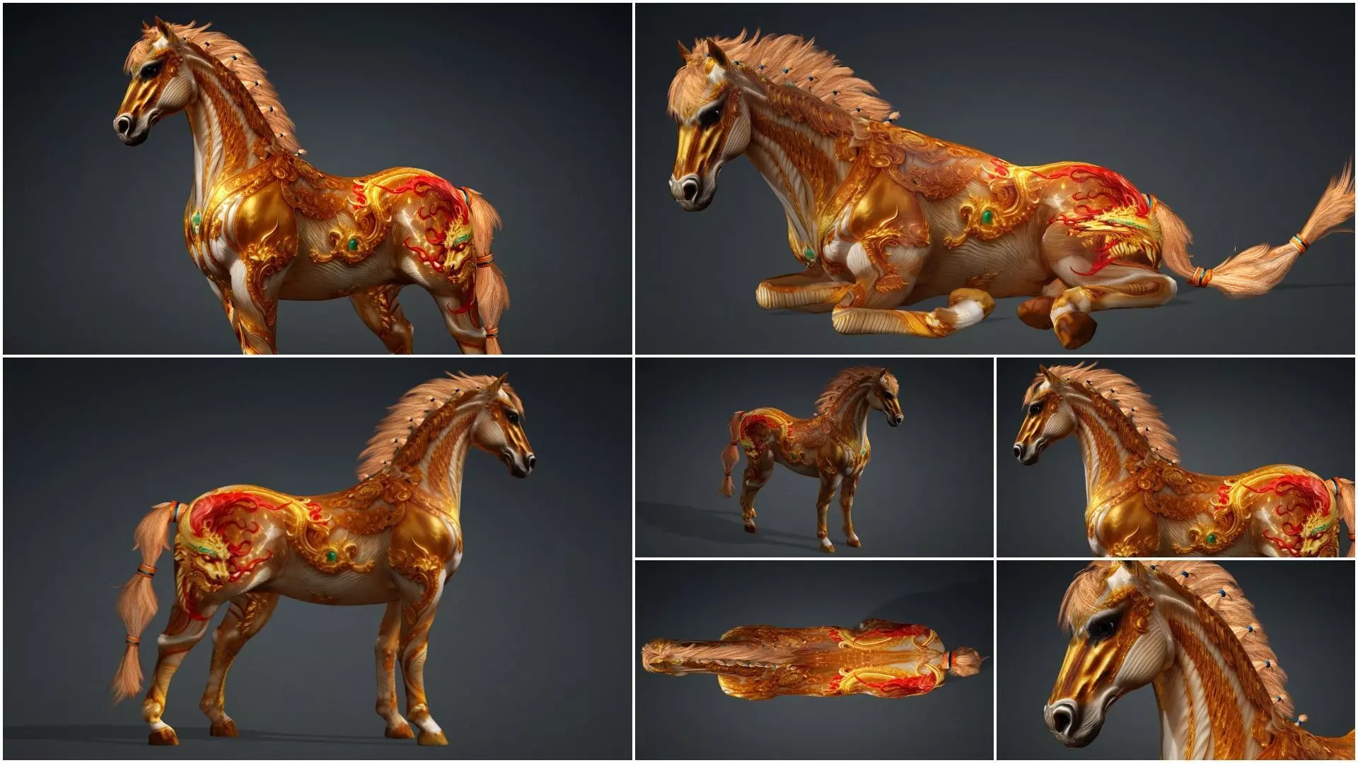 Pack-10 Horse 3D model_20