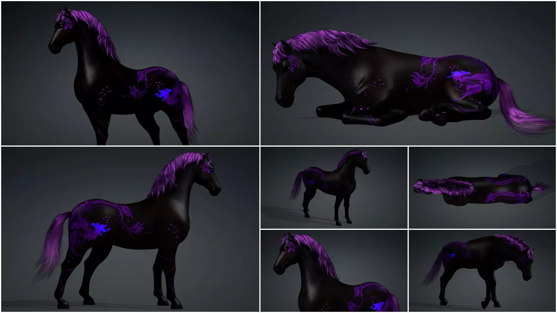 Pack-10 Horse 3D model_40