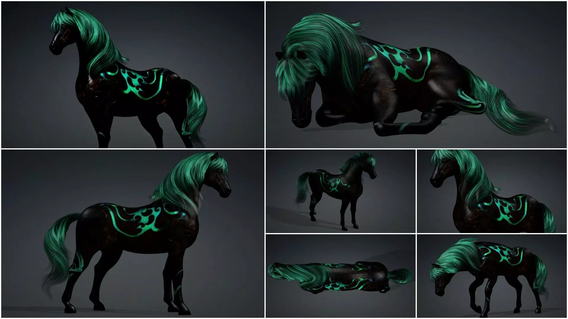 Pack-10 Horse 3D model_18