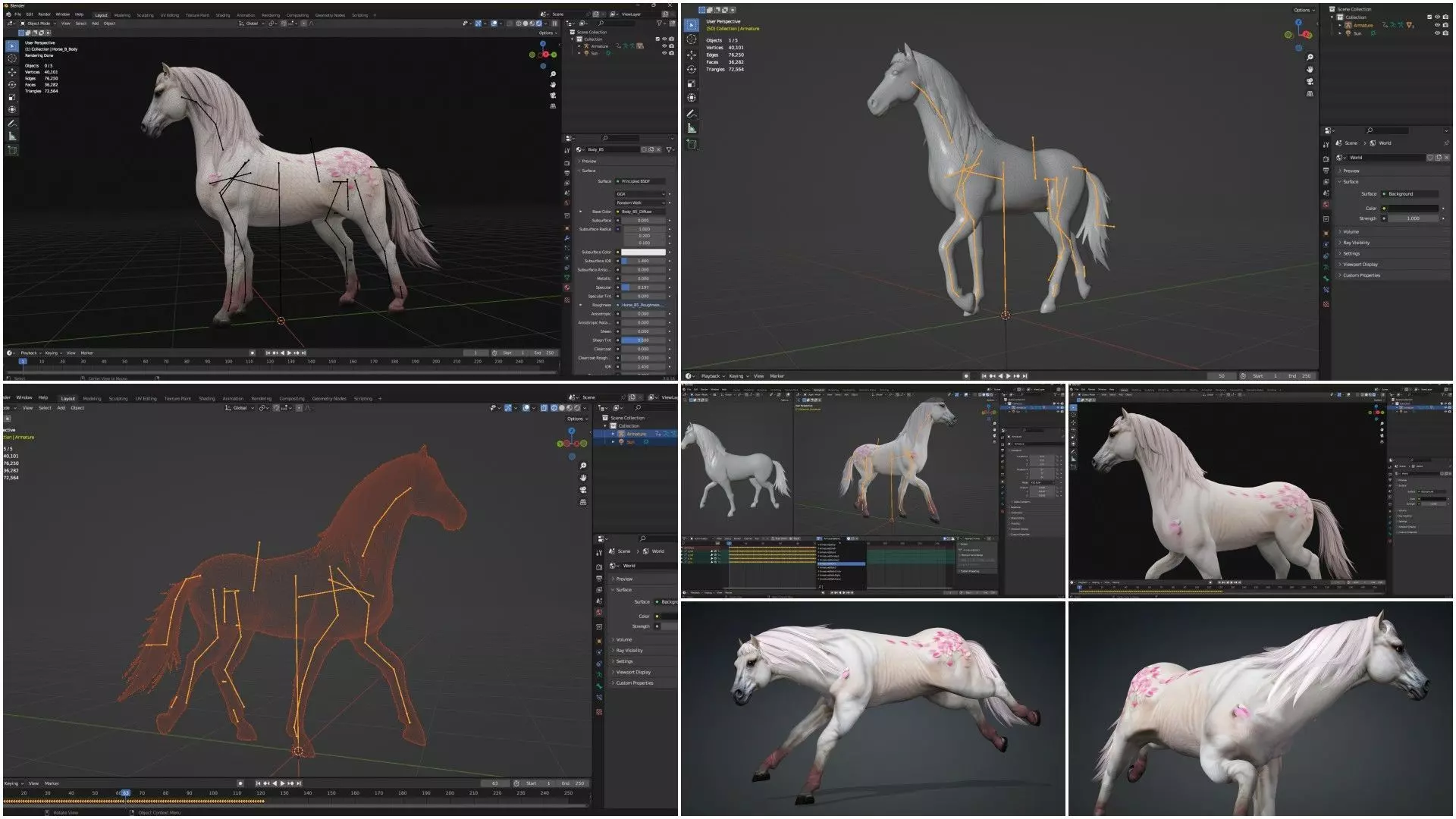 Pack-10 Horse 3D model_37