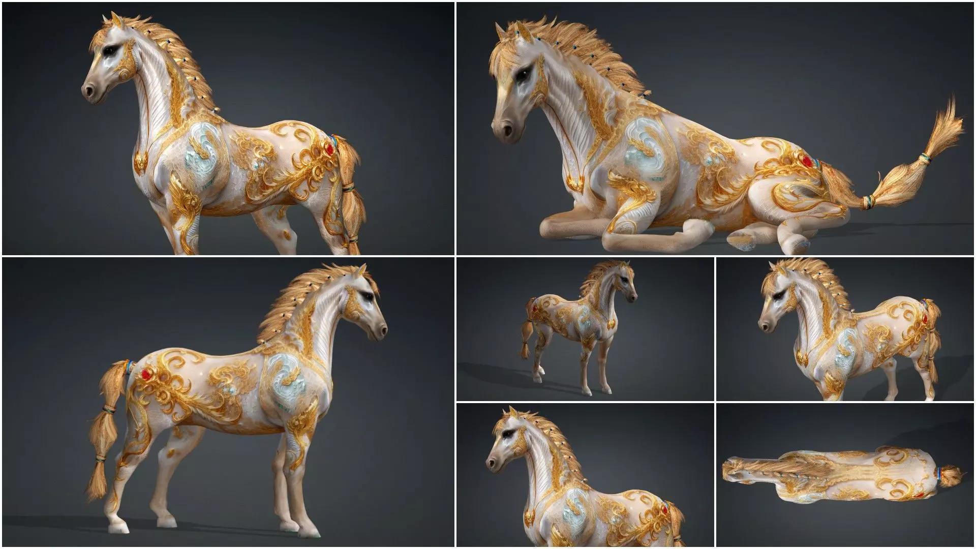 Pack-10 Horse 3D model_30