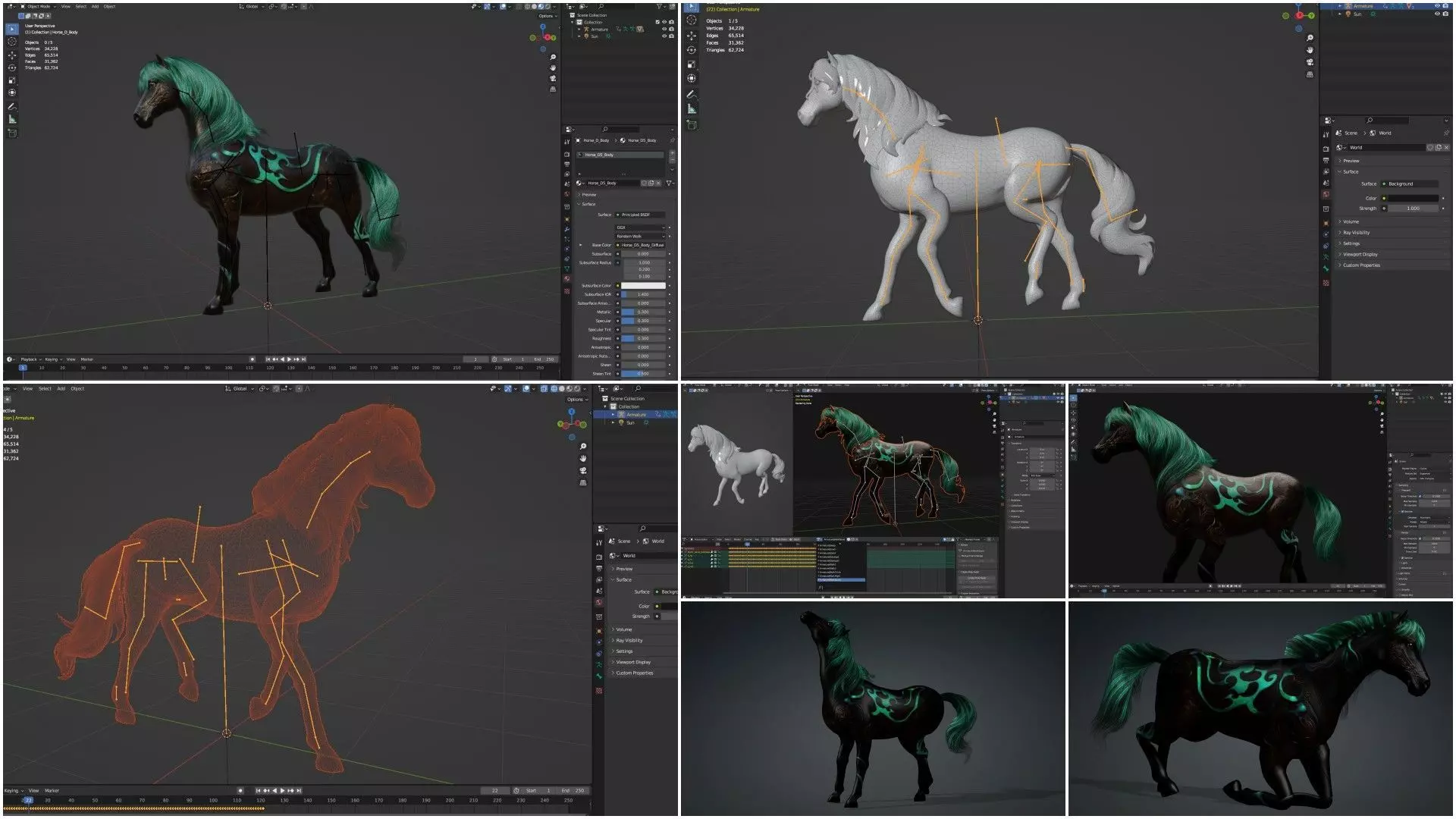 Pack-10 Horse 3D model_19