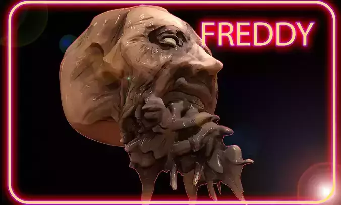 Freddy head 2 beard