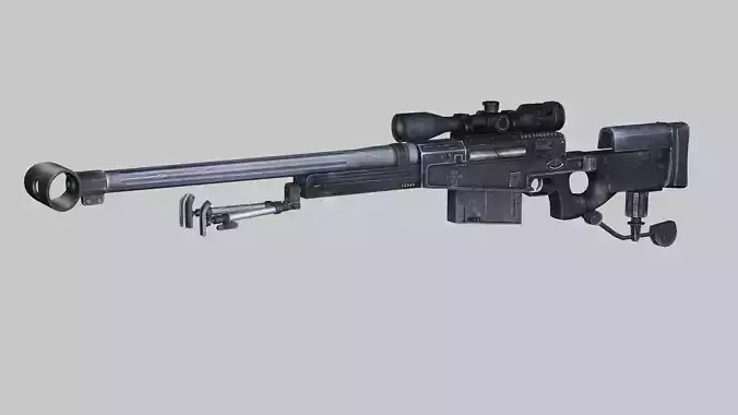 Sniper Denel 2NTW-20 Low-Poly 3D Model
