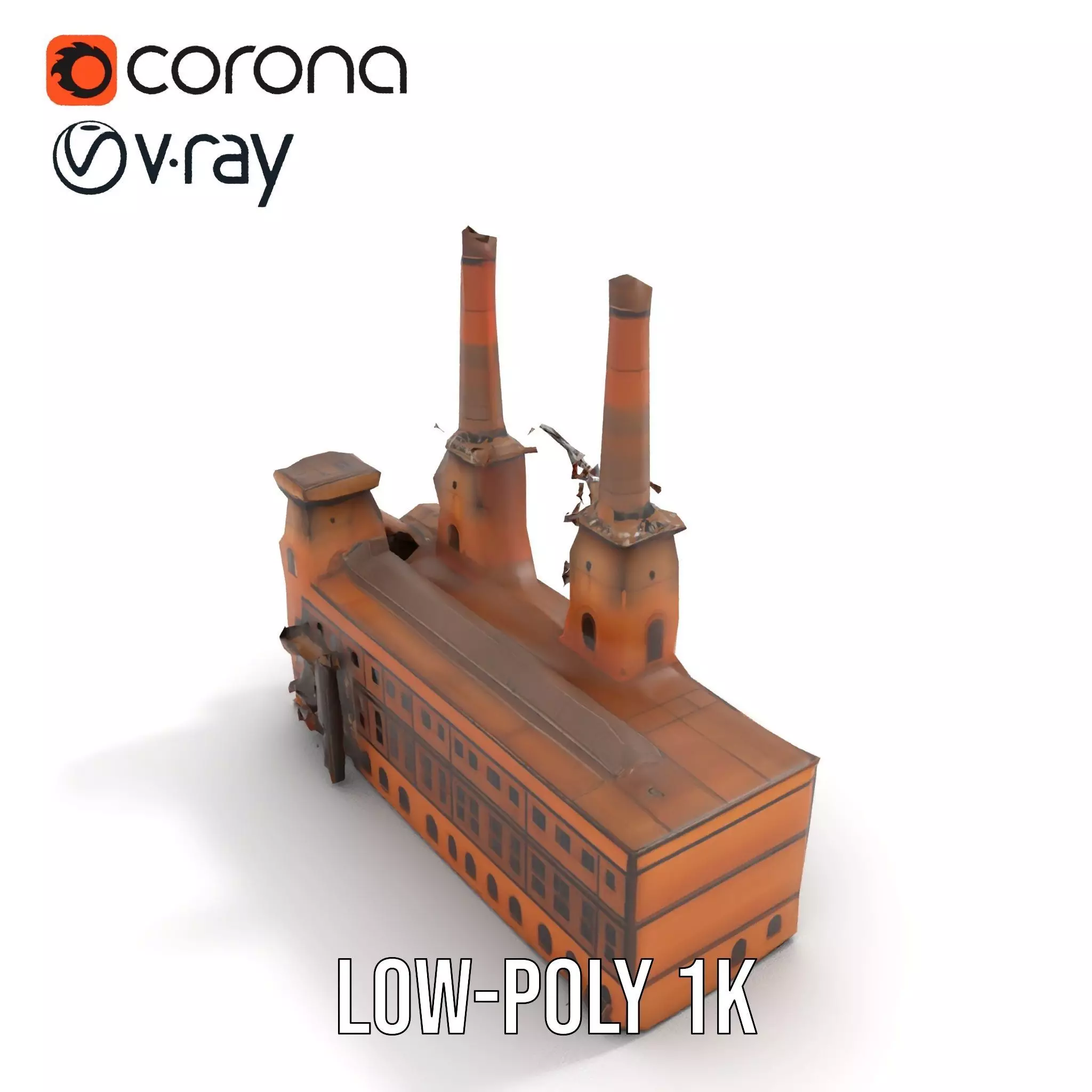 Historic Brick Factory model pack Low-poly 3D model_15