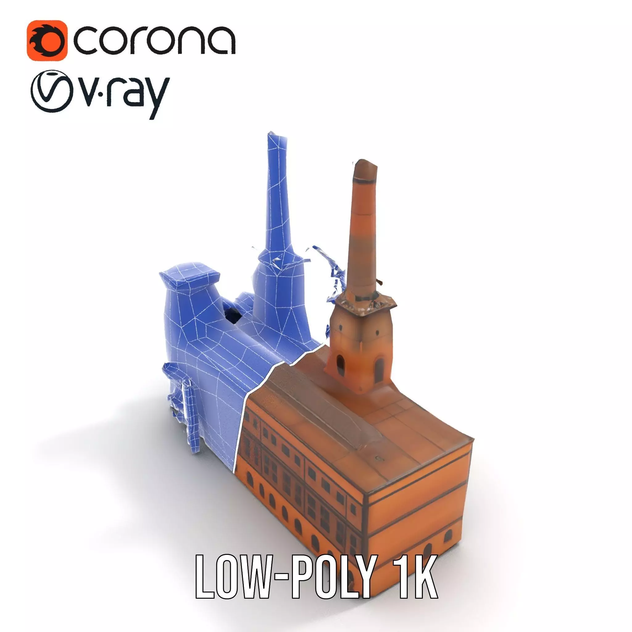 Historic Brick Factory model pack Low-poly 3D model_23