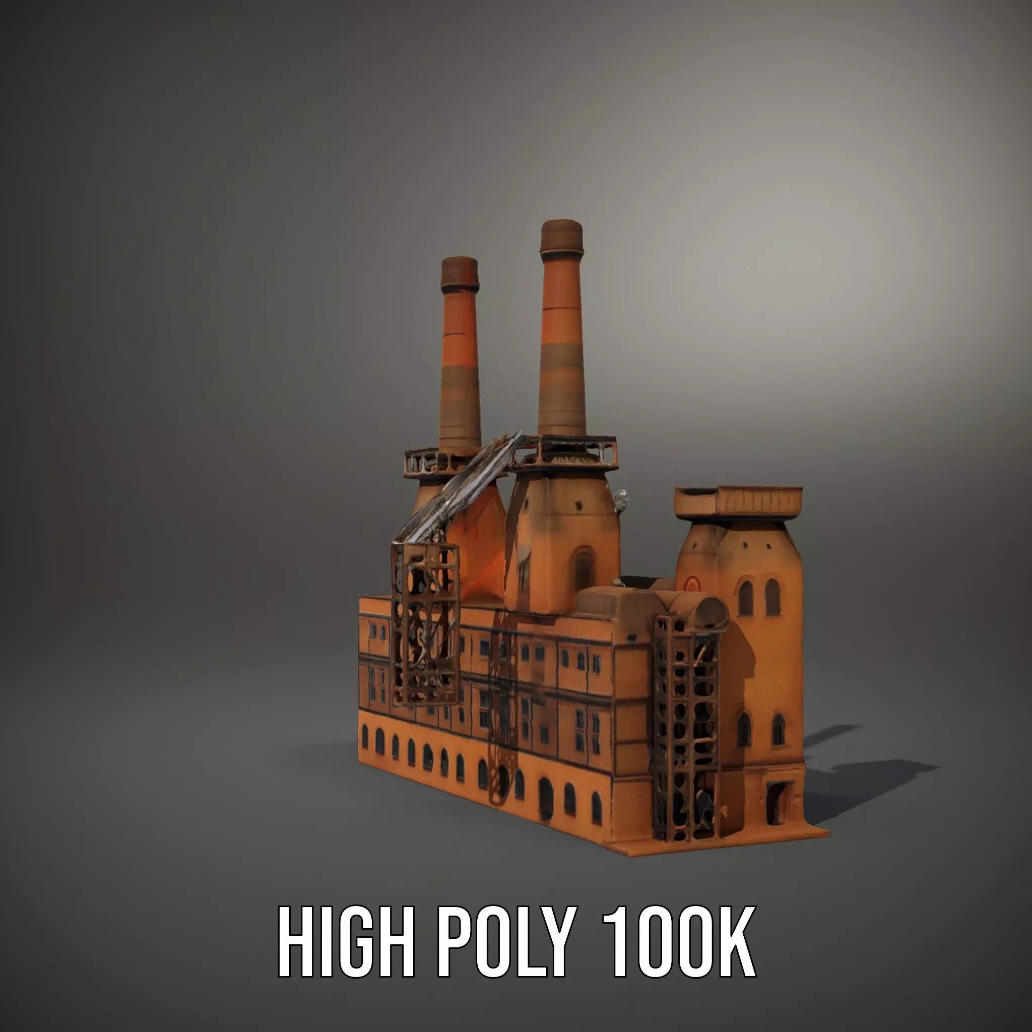Historic Brick Factory model pack Low-poly 3D model_11