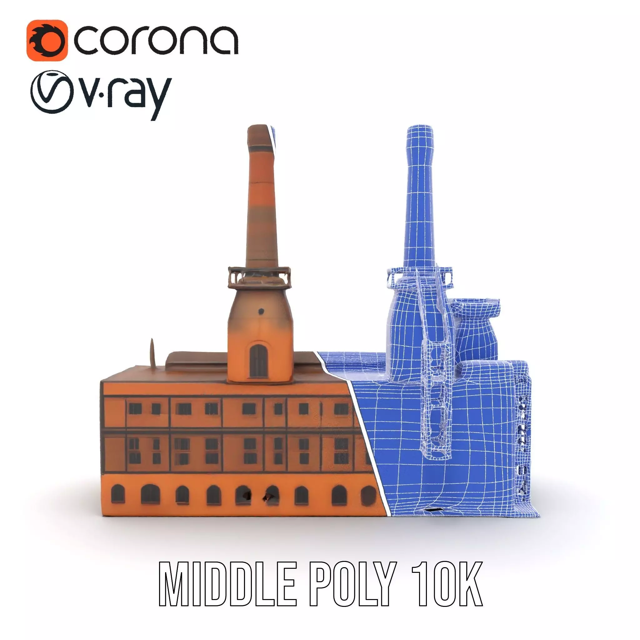 Historic Brick Factory model pack Low-poly 3D model_30