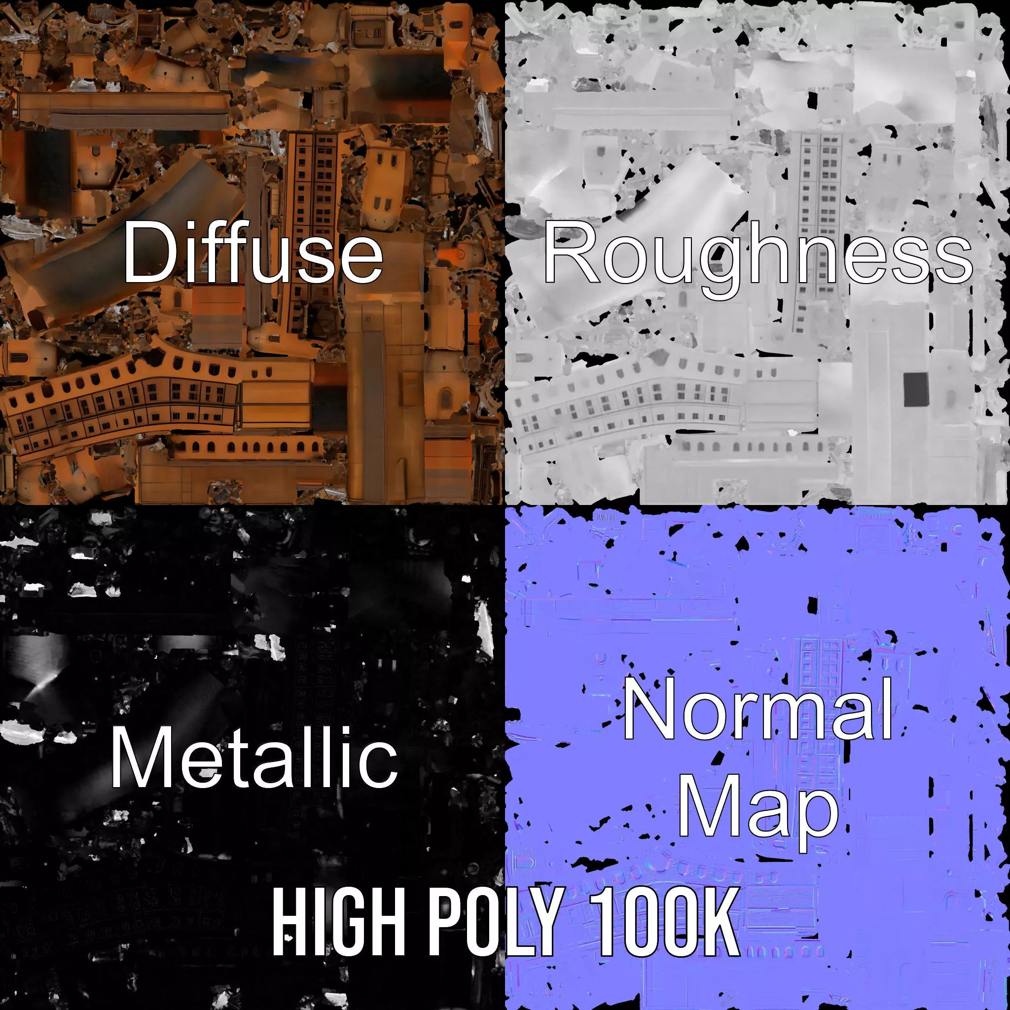 Historic Brick Factory model pack Low-poly 3D model_4