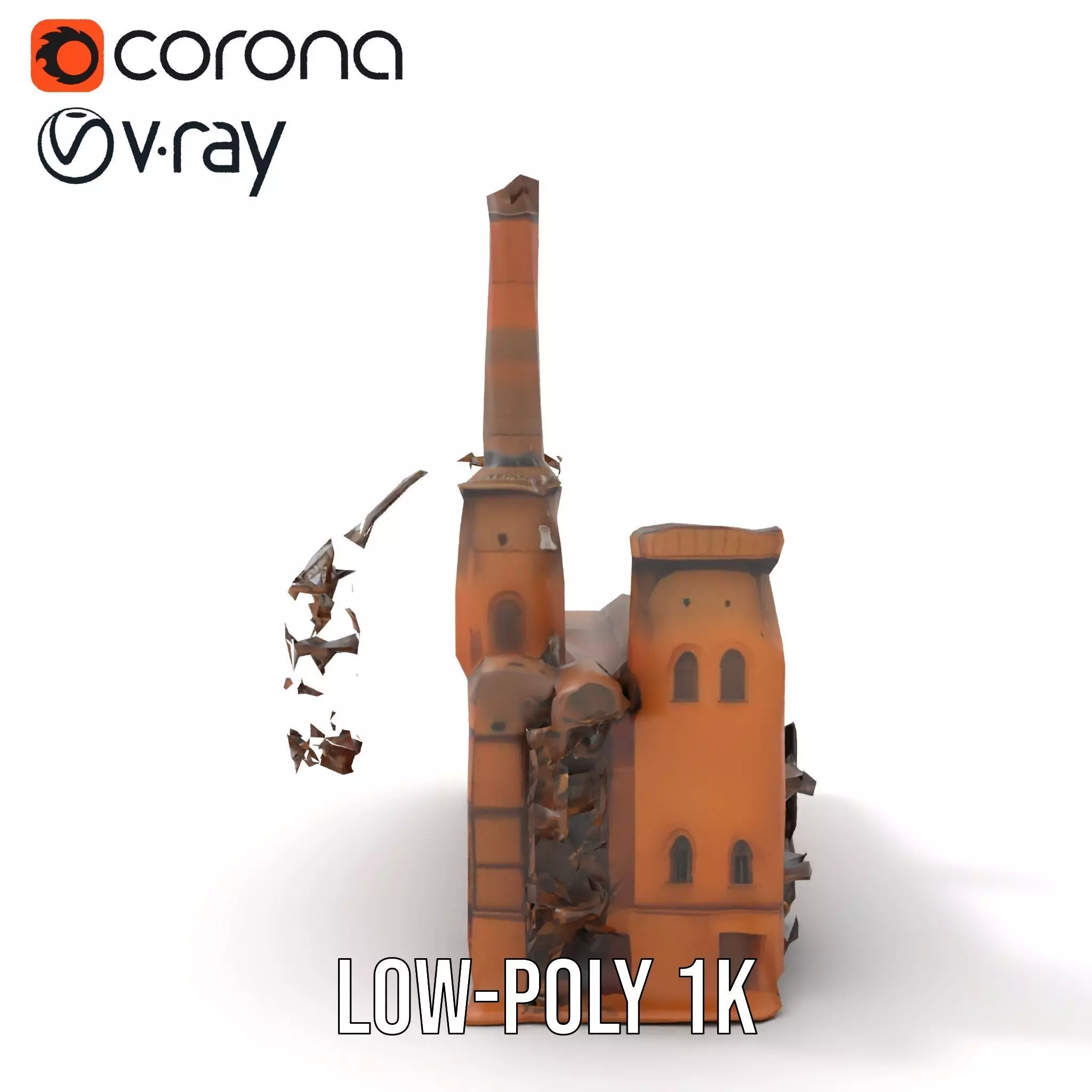 Historic Brick Factory model pack Low-poly 3D model_13