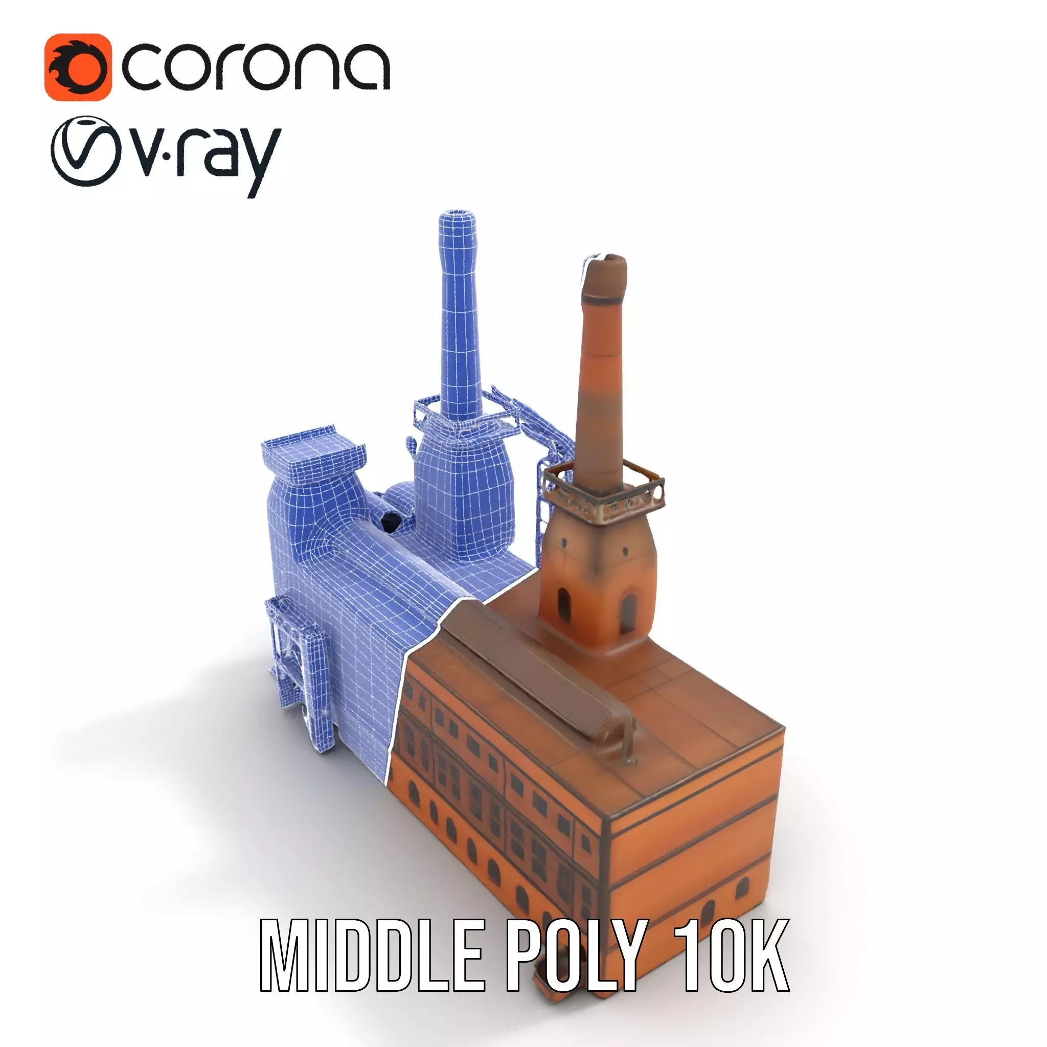 Historic Brick Factory model pack Low-poly 3D model_22