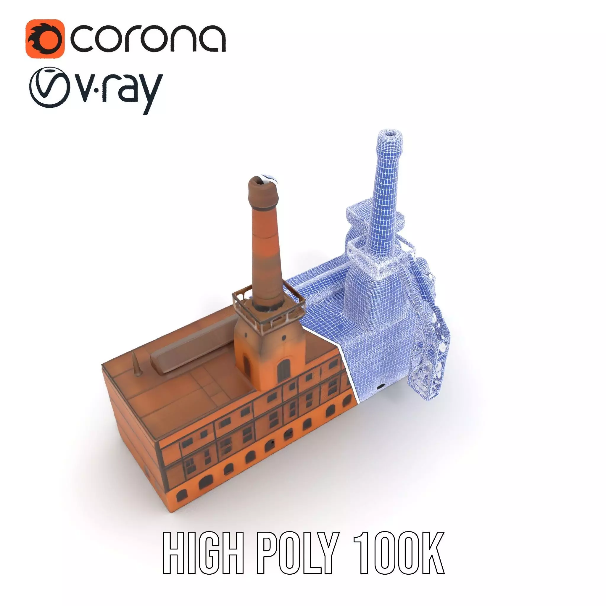 Historic Brick Factory model pack Low-poly 3D model_33