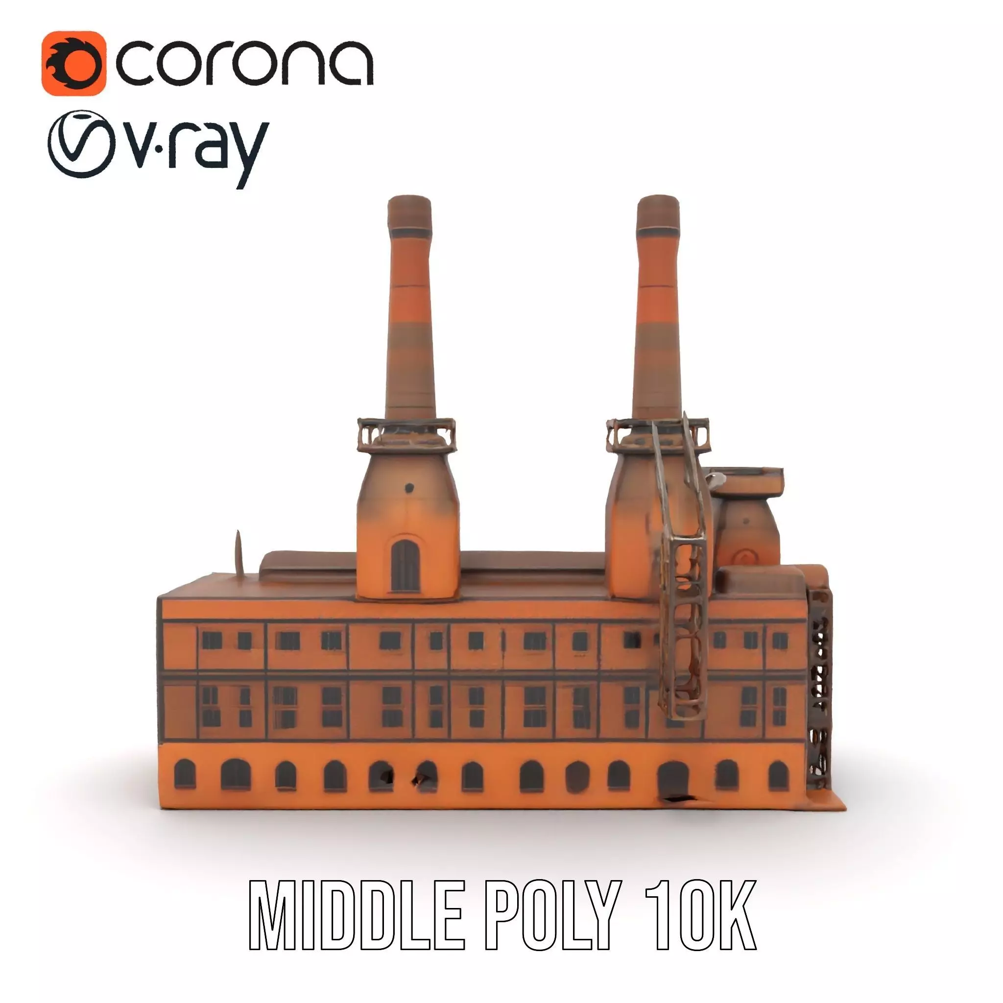 Historic Brick Factory model pack Low-poly 3D model_25