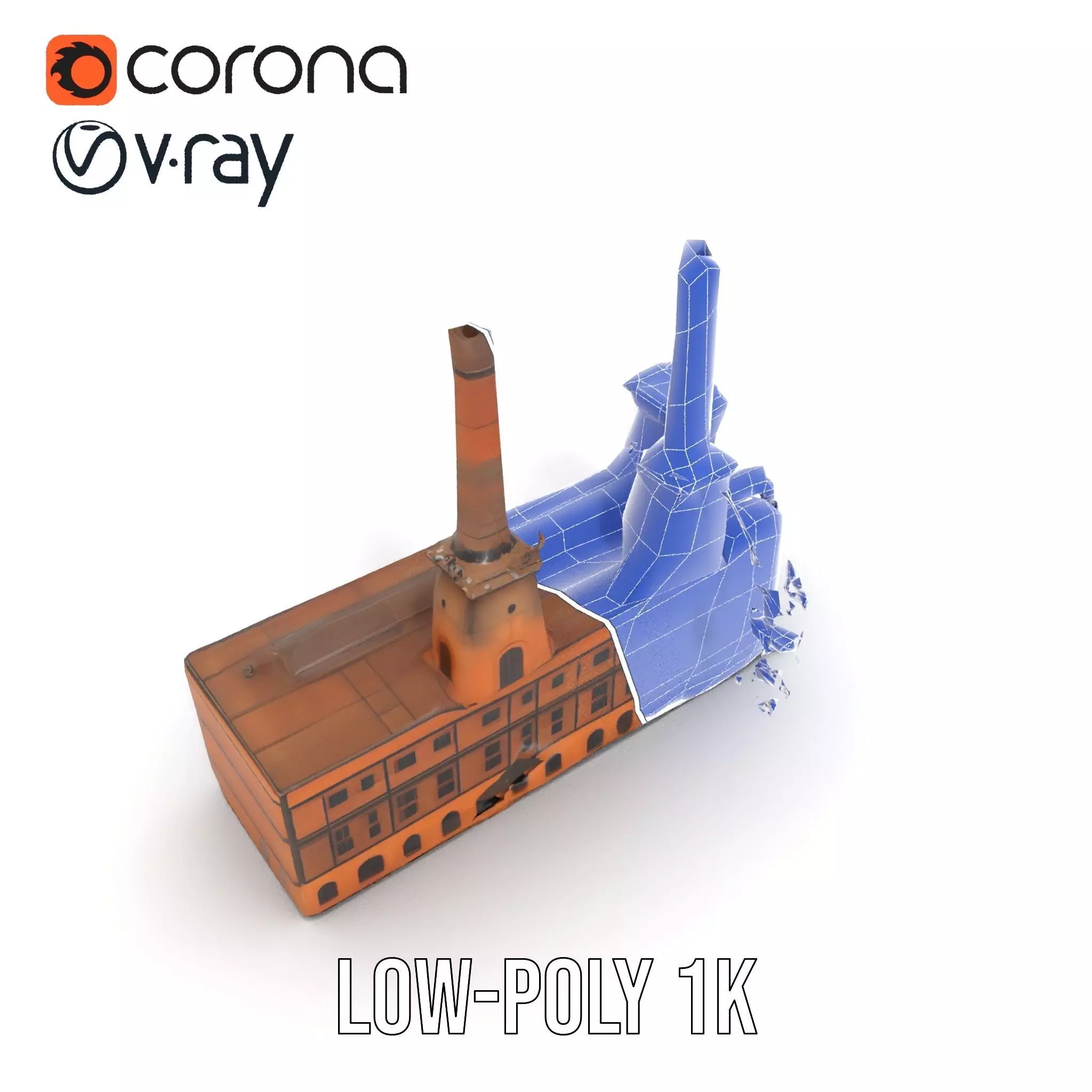 Historic Brick Factory model pack Low-poly 3D model_18