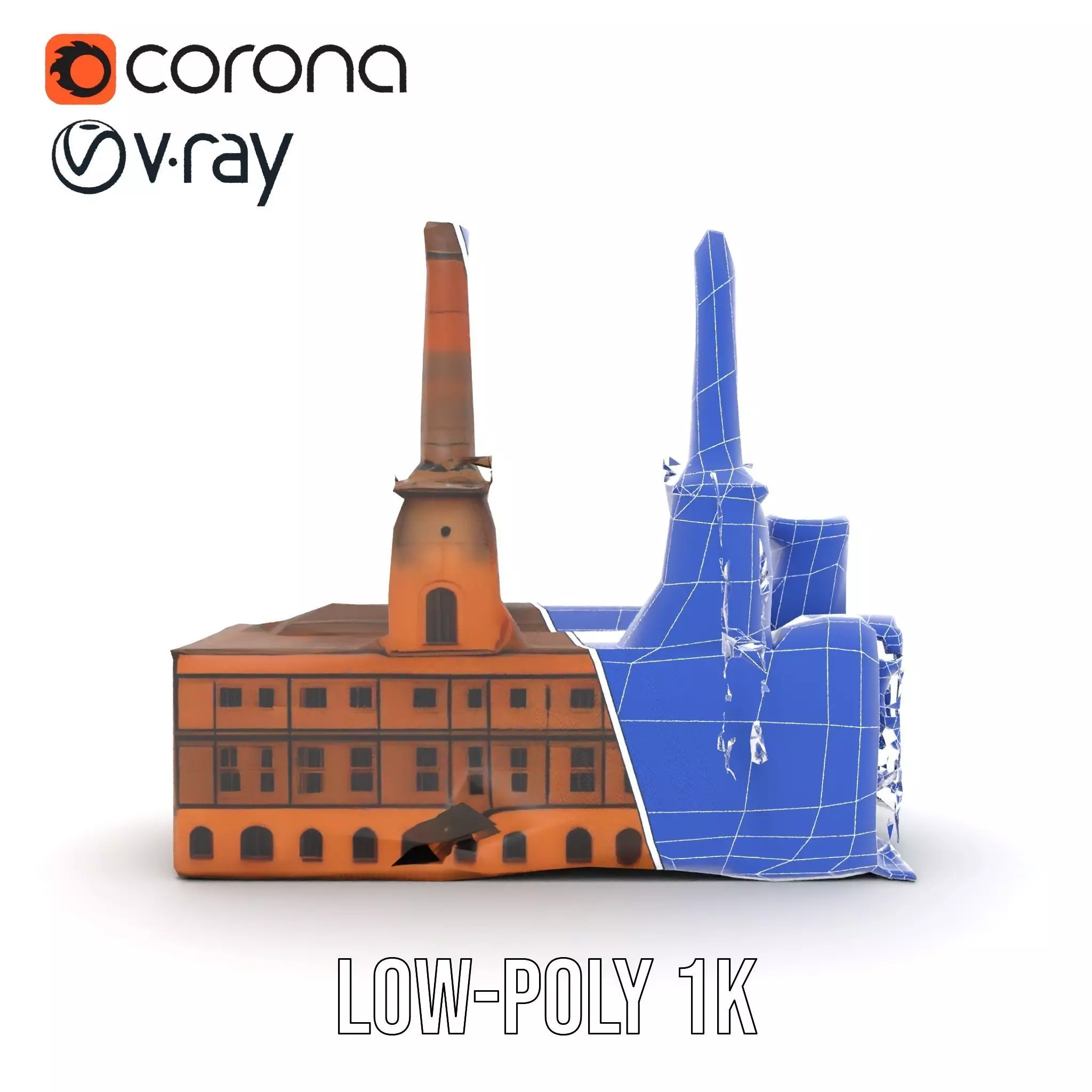 Historic Brick Factory model pack Low-poly 3D model_31