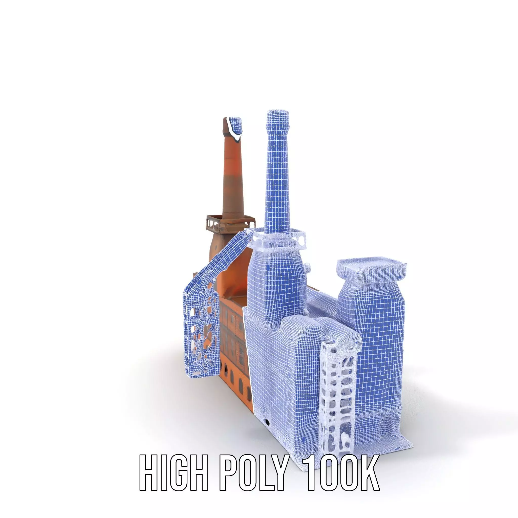 Historic Brick Factory model pack Low-poly 3D model_5