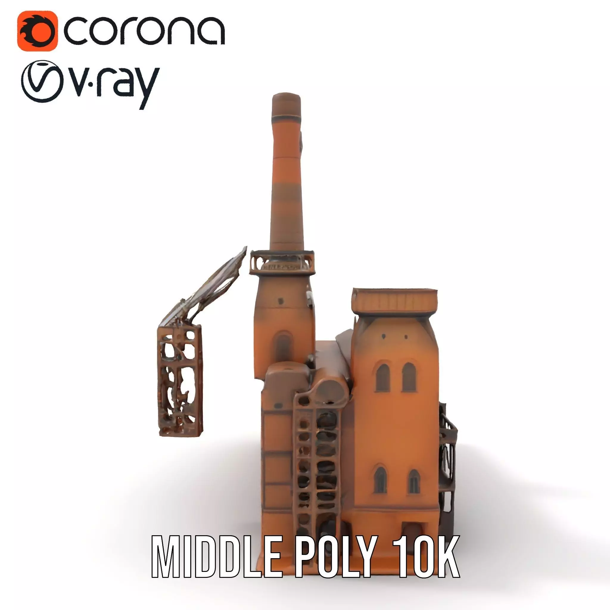 Historic Brick Factory model pack Low-poly 3D model_27