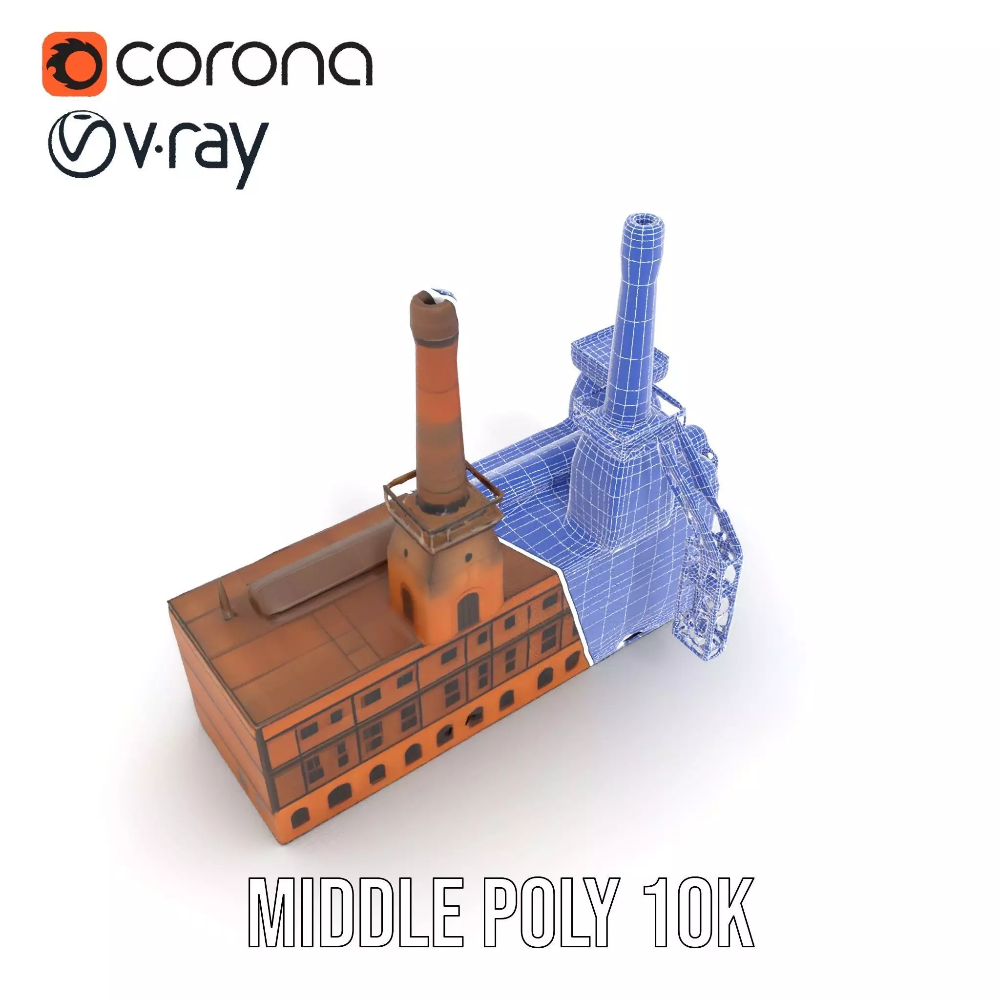 Historic Brick Factory model pack Low-poly 3D model_14