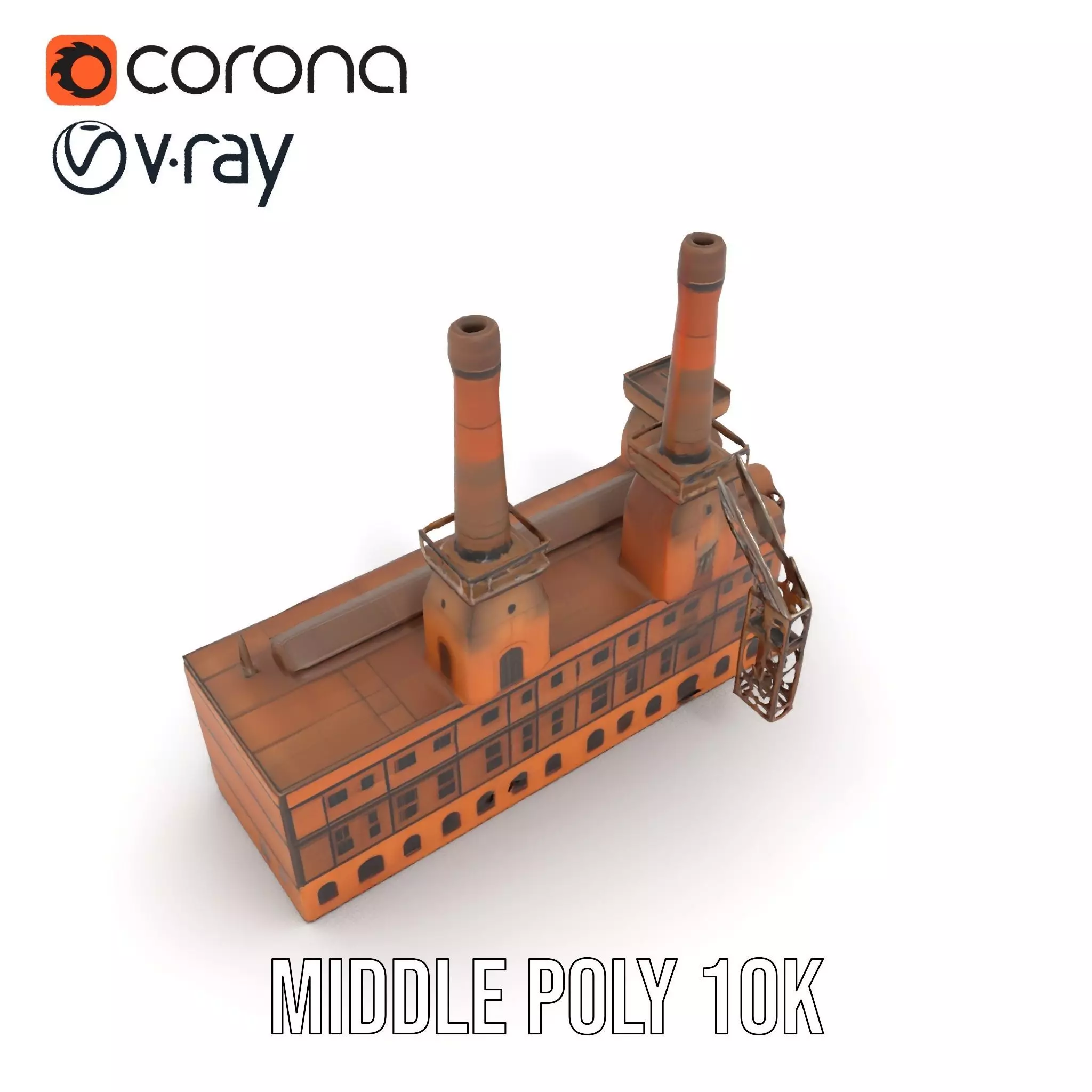 Historic Brick Factory model pack Low-poly 3D model_12
