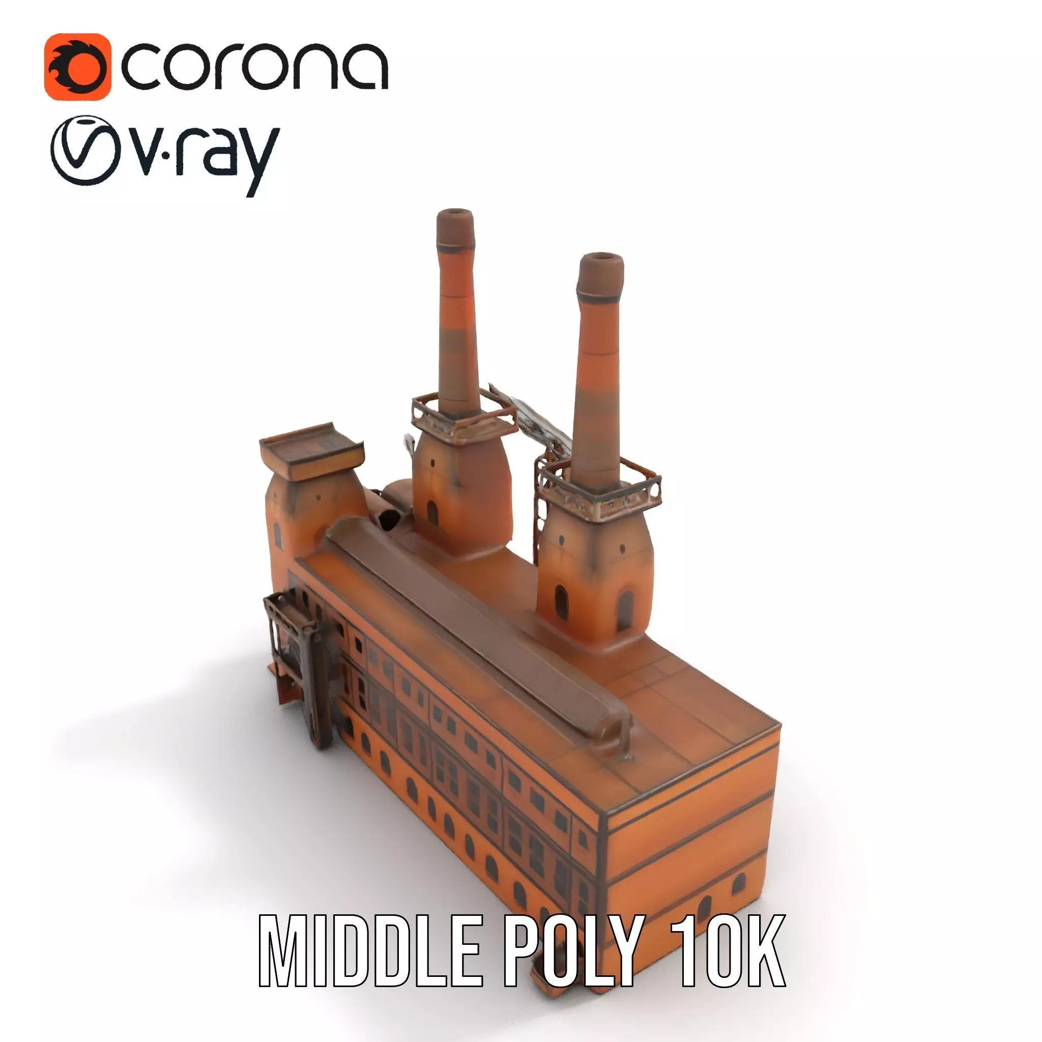 Historic Brick Factory model pack Low-poly 3D model_7