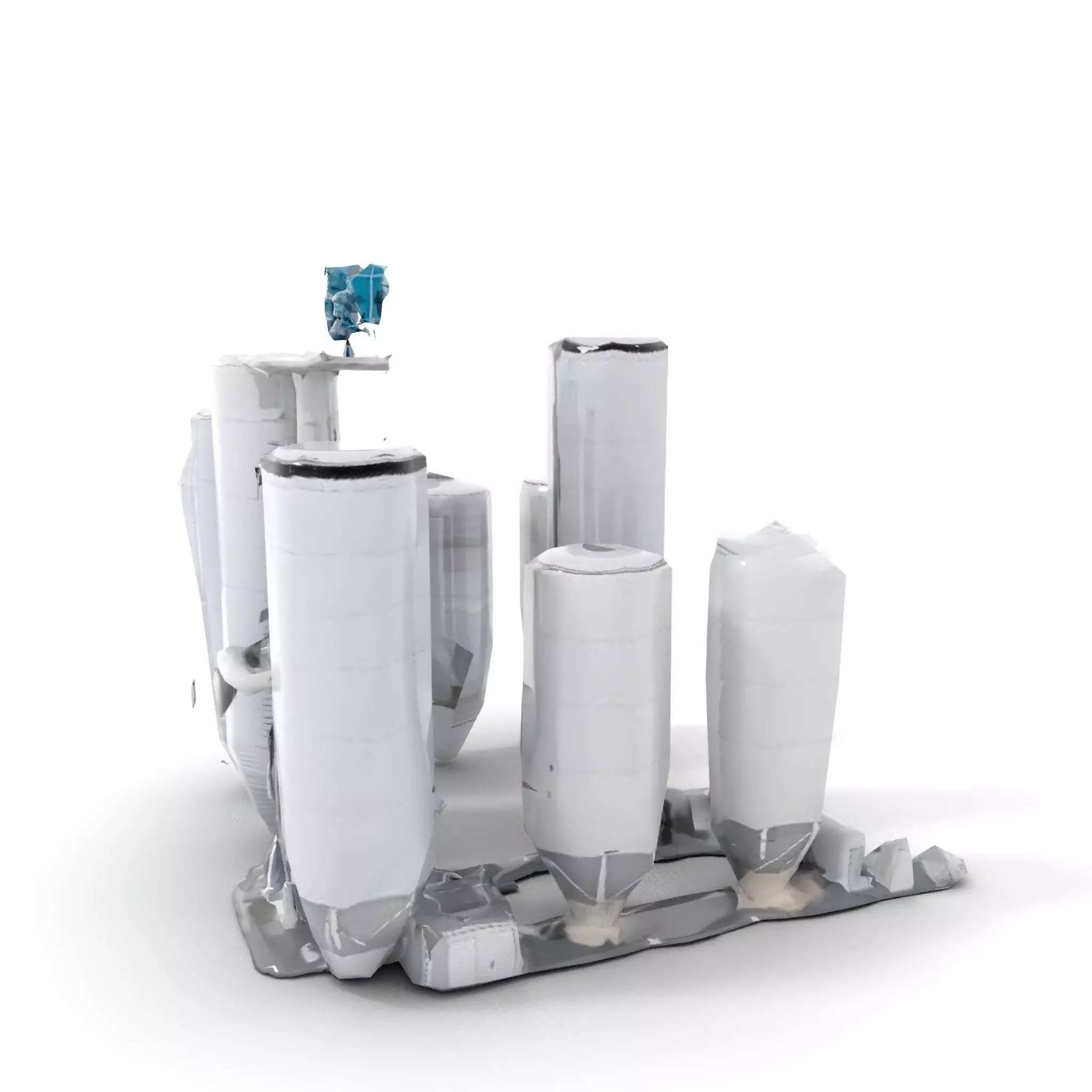 Industrial Silo Complex model pack Low-poly 3D model_15