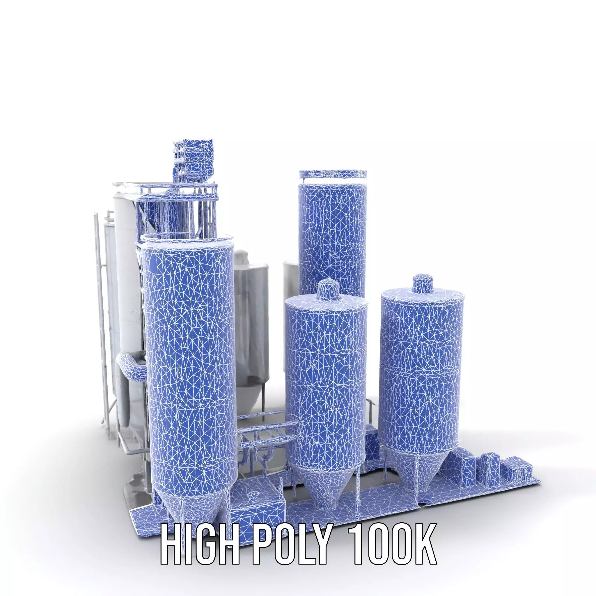 Industrial Silo Complex model pack Low-poly 3D model_5