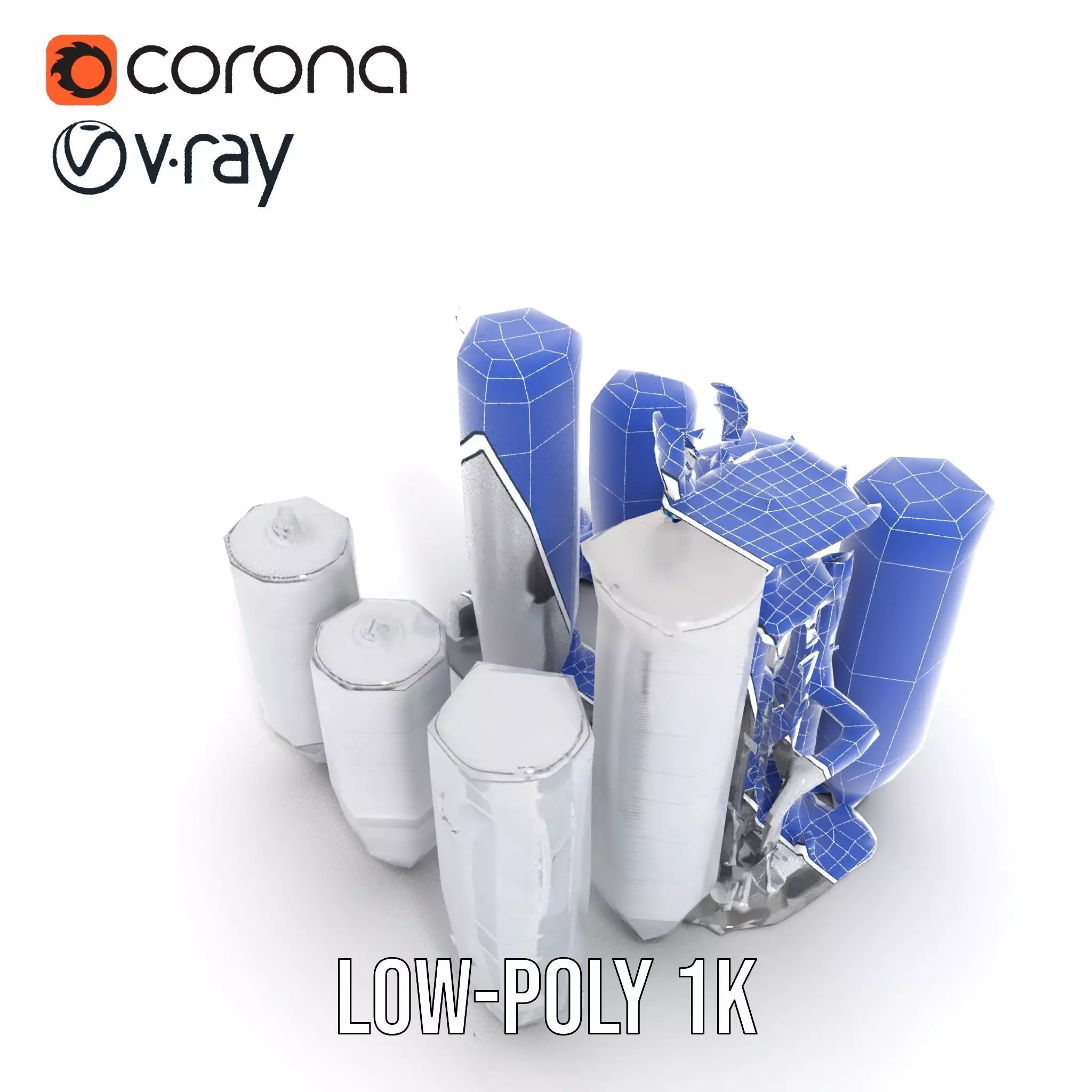 Industrial Silo Complex model pack Low-poly 3D model_31